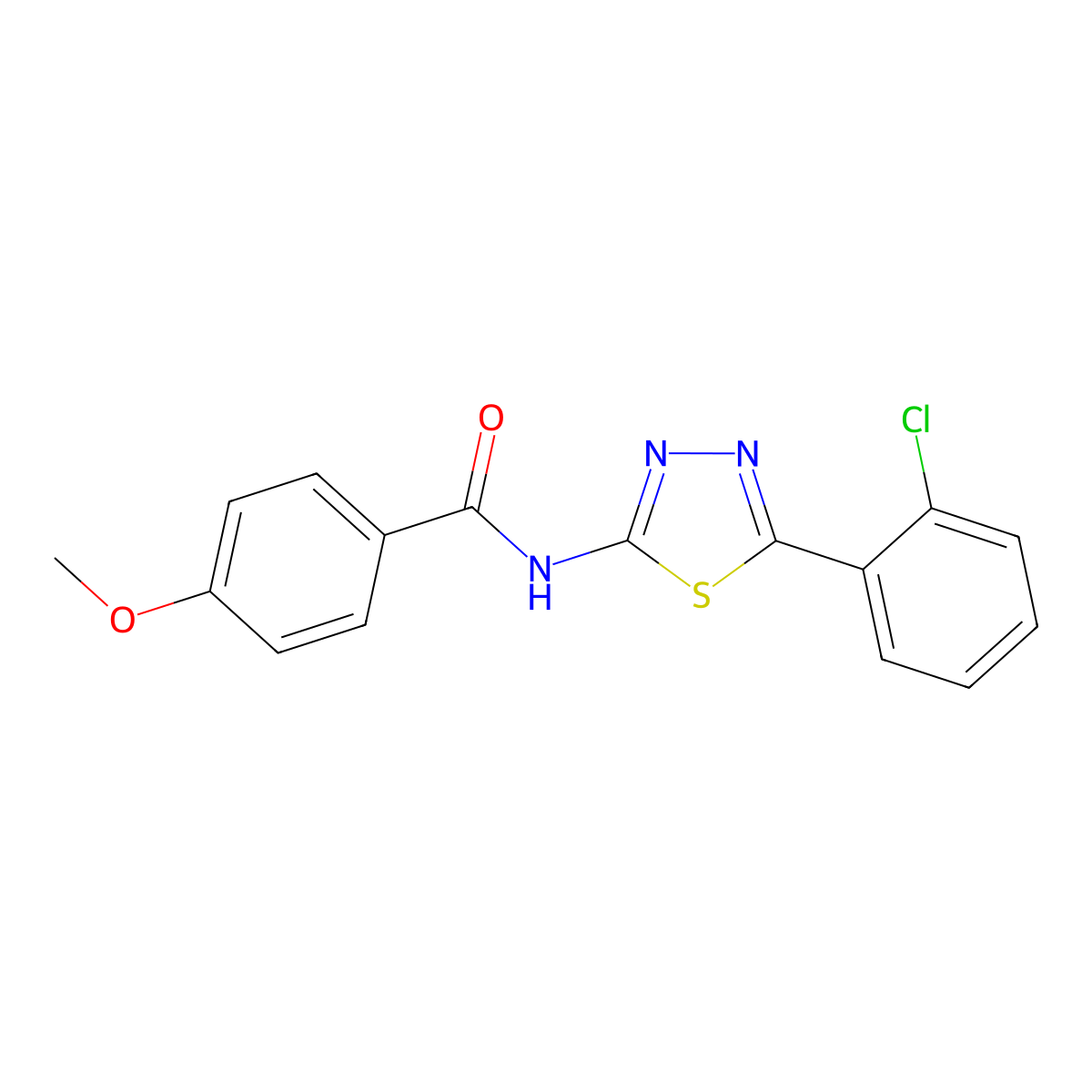 N-[5-(2-chlorophenyl)-1,3,4-thiadiazol-2-yl]-4-methoxybenzamide molecular structure, CAS 392241-72-4