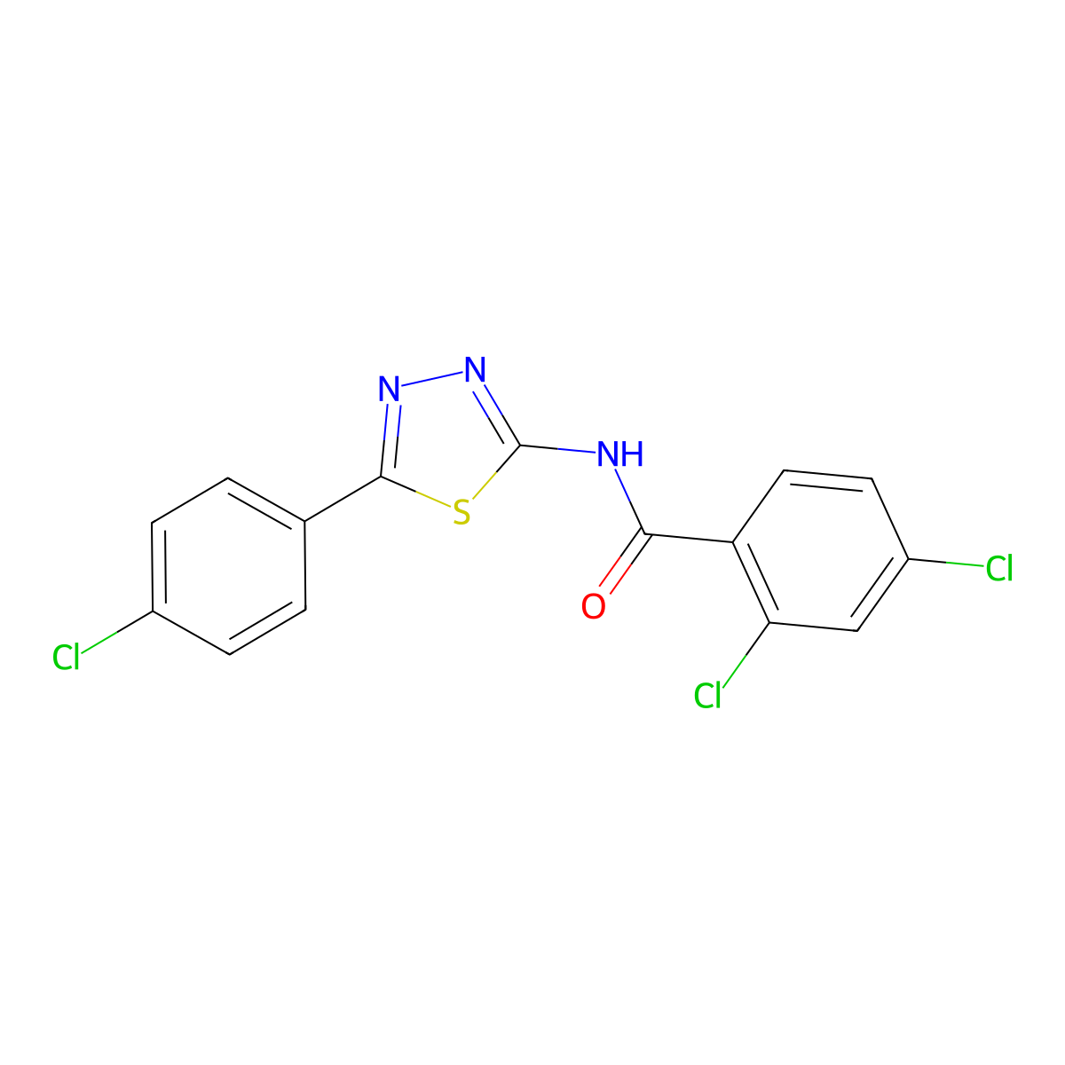 2,4-dichloro-N-[5-(4-chlorophenyl)-1,3,4-thiadiazol-2-yl]benzamide molecular structure, CAS 392242-00-1