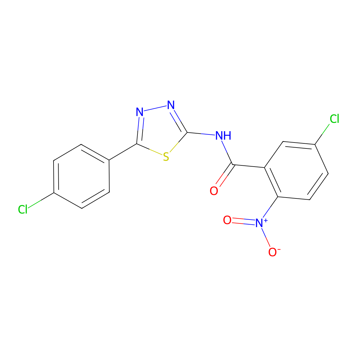 5-chloro-N-[5-(4-chlorophenyl)-1,3,4-thiadiazol-2-yl]-2-nitrobenzamide molecular structure, CAS 392242-06-7