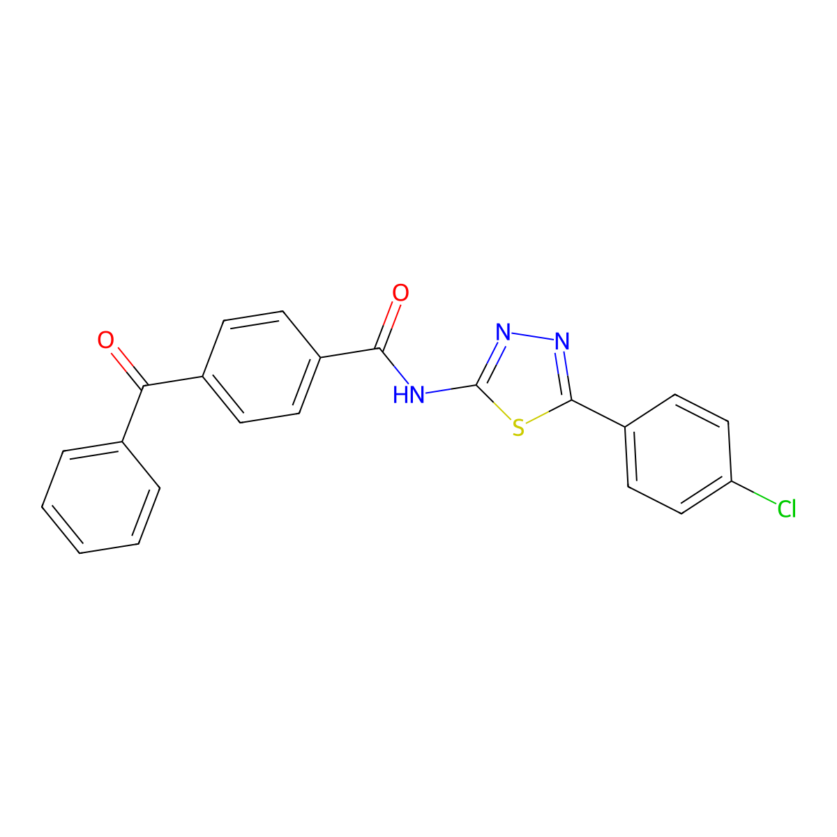 4-benzoyl-N-[5-(4-chlorophenyl)-1,3,4-thiadiazol-2-yl]benzamide molecular structure, CAS 392242-12-5