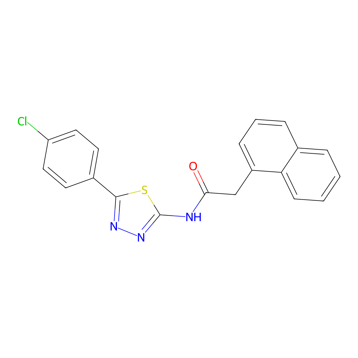 N-[5-(4-chlorophenyl)-1,3,4-thiadiazol-2-yl]-2-(naphthalen-1-yl)acetamide molecular structure, CAS 392242-22-7