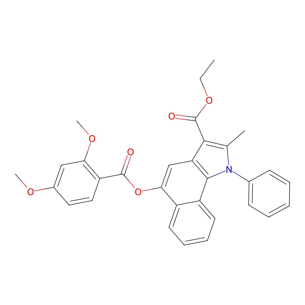 ethyl 5-((2,4-dimethoxybenzoyl)oxy)-2-methyl-1-phenyl-1H-benzo[g]indole-3-carboxylate molecular structure, CAS 392242-41-0