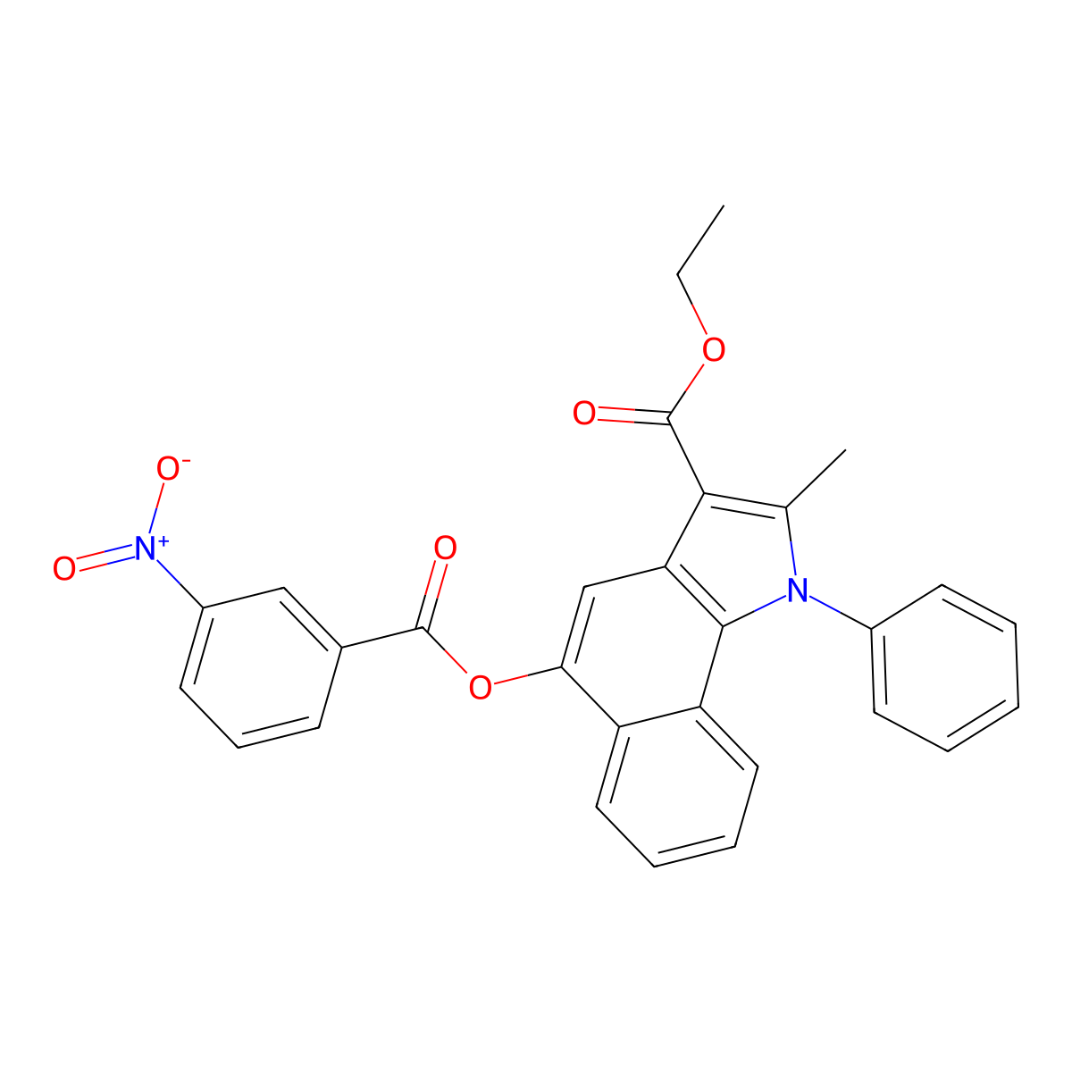ethyl 2-methyl-5-((3-nitrobenzoyl)oxy)-1-phenyl-1H-benzo[g]indole-3-carboxylate molecular structure, CAS 392242-58-9