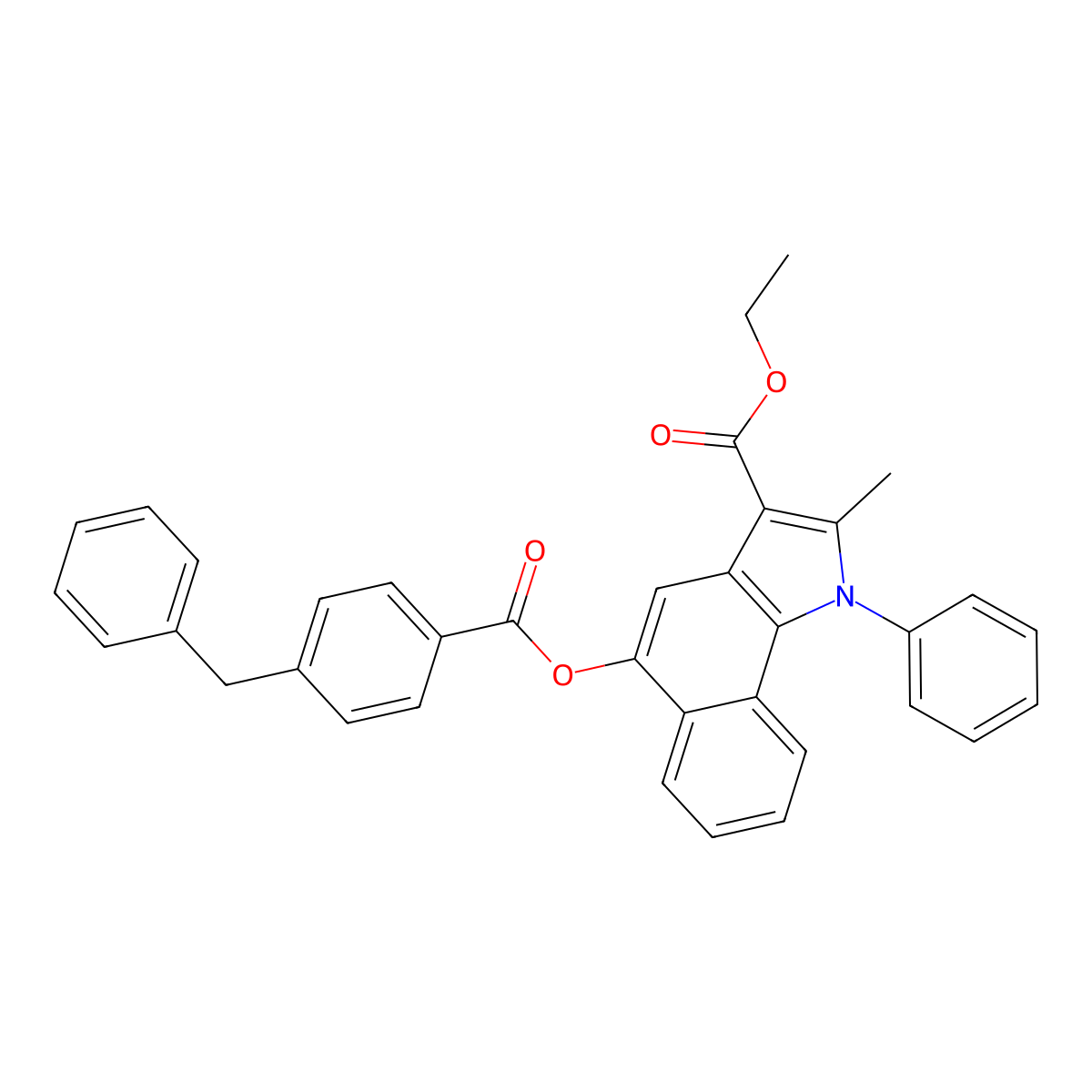 ethyl 5-((4-benzylbenzoyl)oxy)-2-methyl-1-phenyl-1H-benzo[g]indole-3-carboxylate molecular structure, CAS 392242-72-7