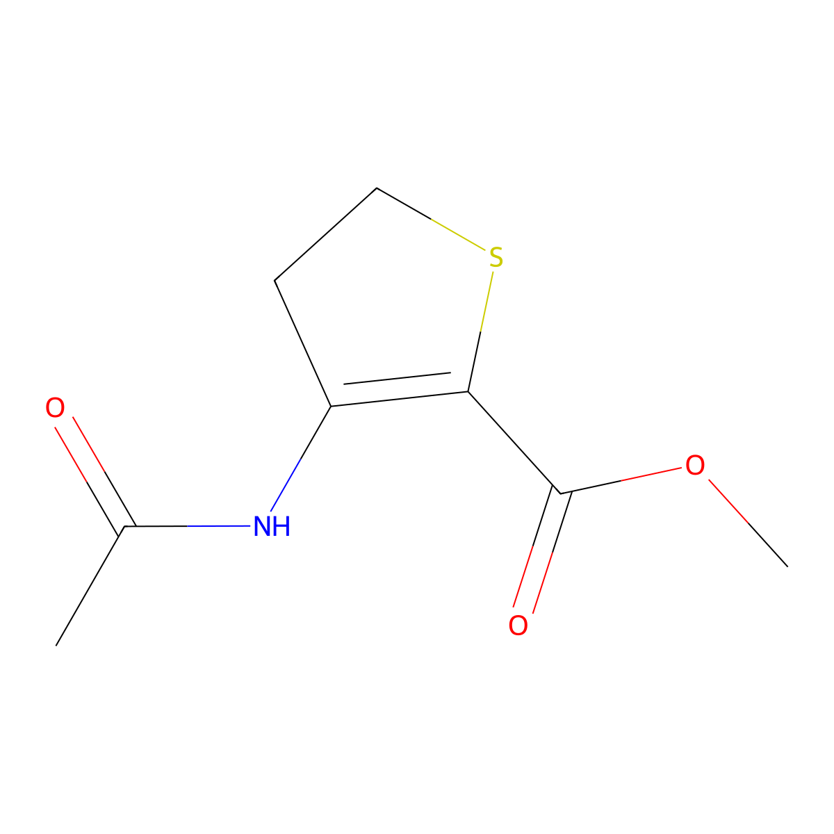 Methyl 3-acetamido-4,5-dihydrothiophene-2-carboxylate molecular structure, CAS 392242-85-2