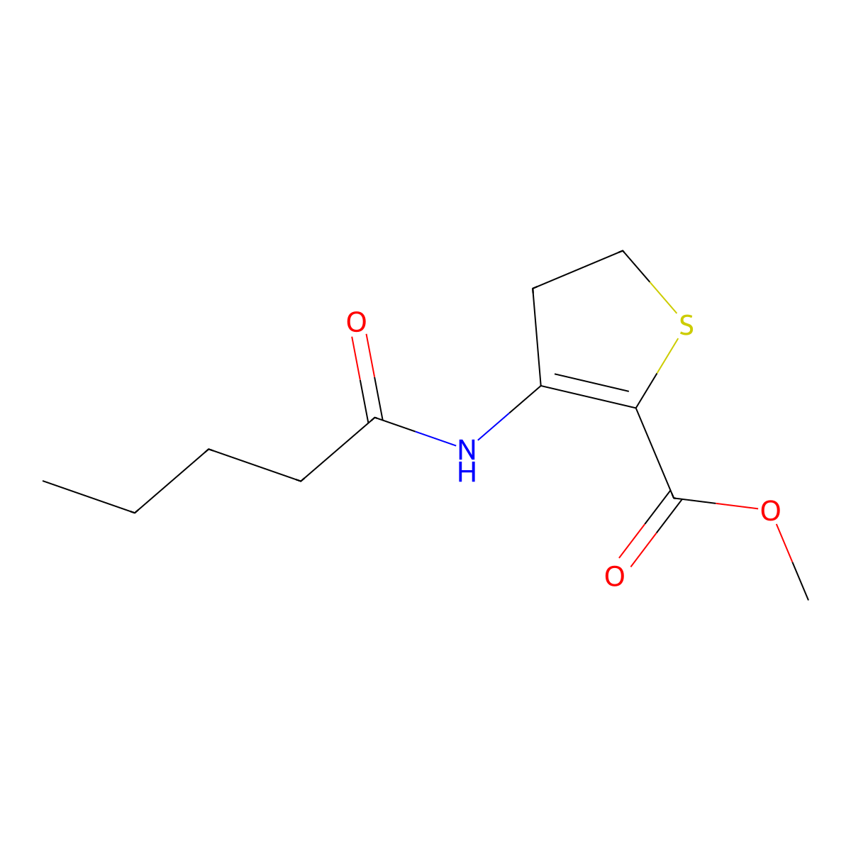 Methyl 3-pentanamido-4,5-dihydrothiophene-2-carboxylate molecular structure, CAS 392242-86-3