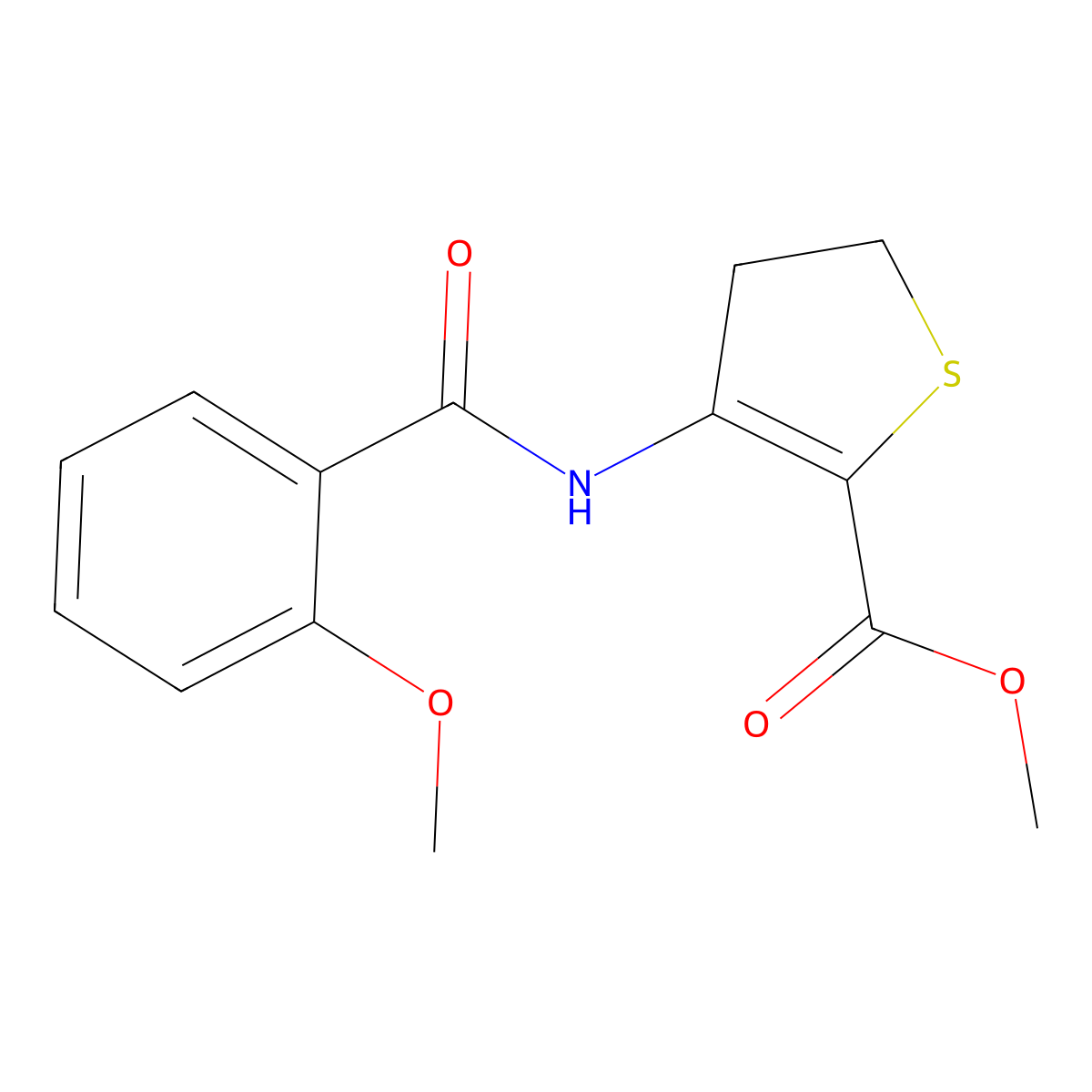 Methyl 3-(2-methoxybenzamido)-4,5-dihydrothiophene-2-carboxylate molecular structure, CAS 392242-92-1