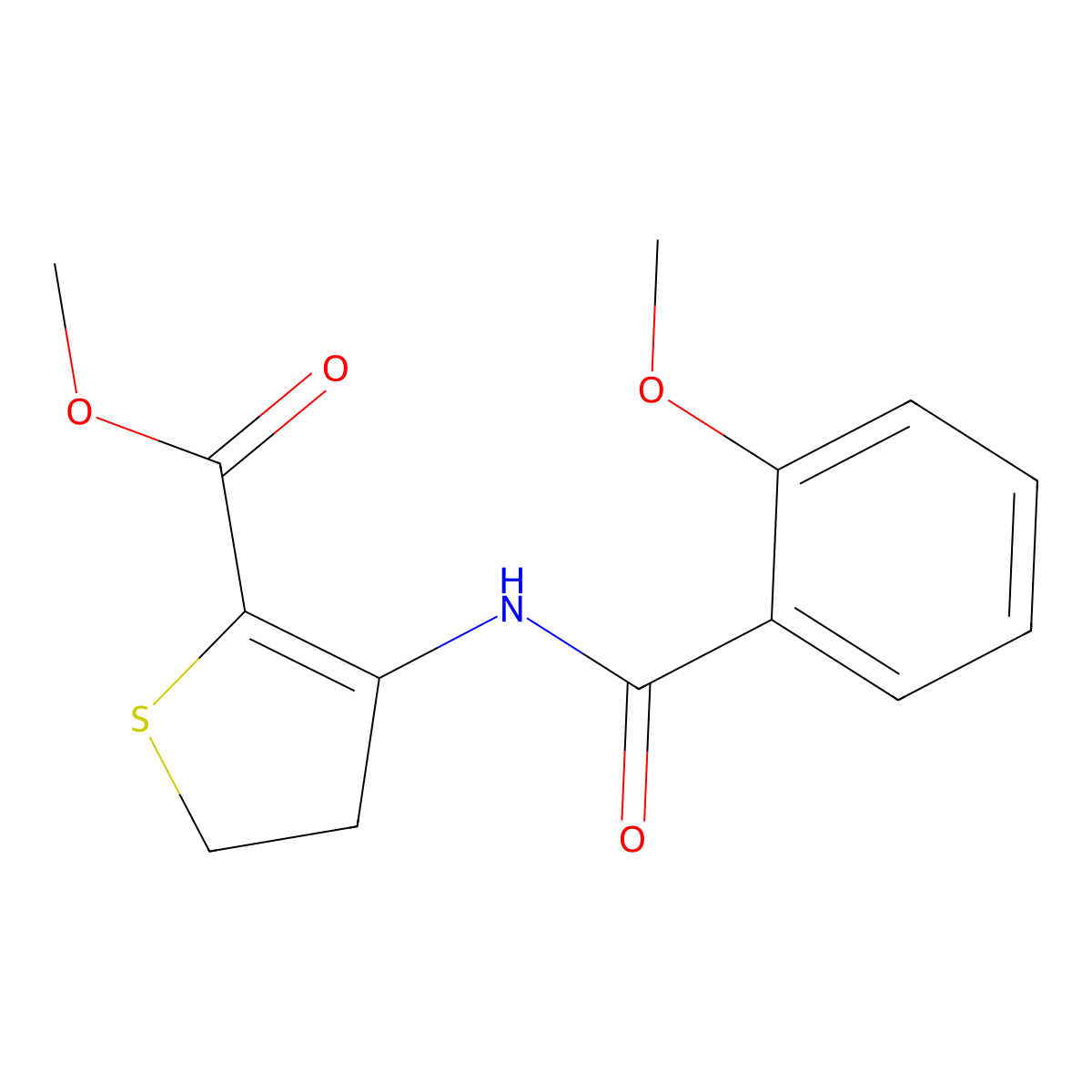 Methyl 3-(2-methoxybenzamido)-4,5-dihydrothiophene-2-carboxylate molecular structure, CAS 392242-92-1
