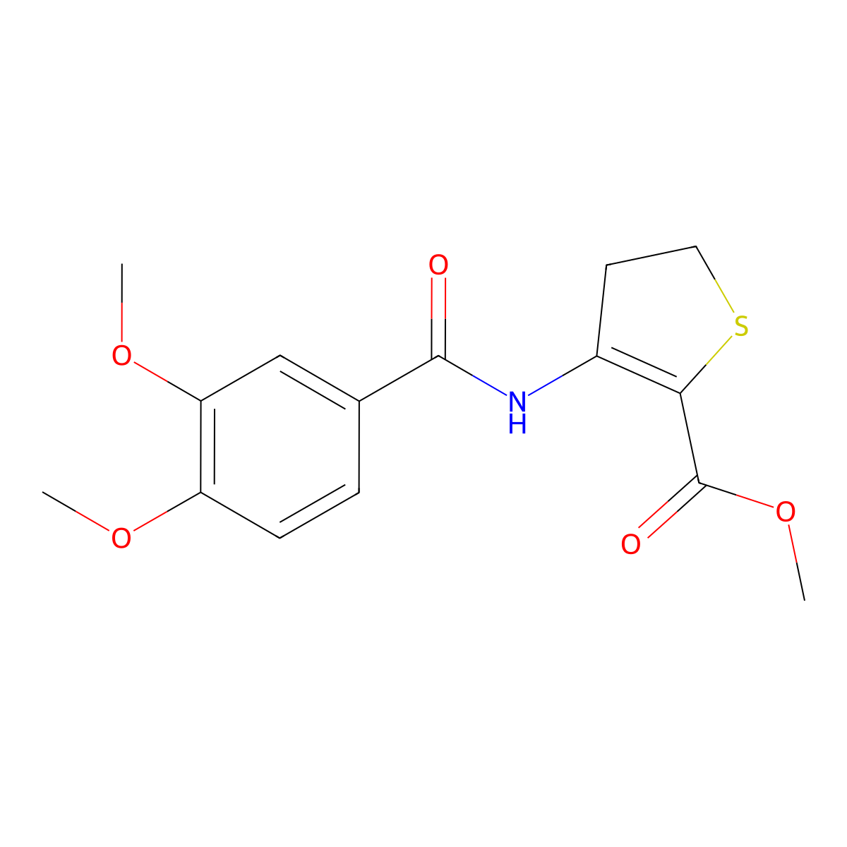 Methyl 3-(3,4-dimethoxybenzamido)-4,5-dihydrothiophene-2-carboxylate molecular structure, CAS 392242-97-6