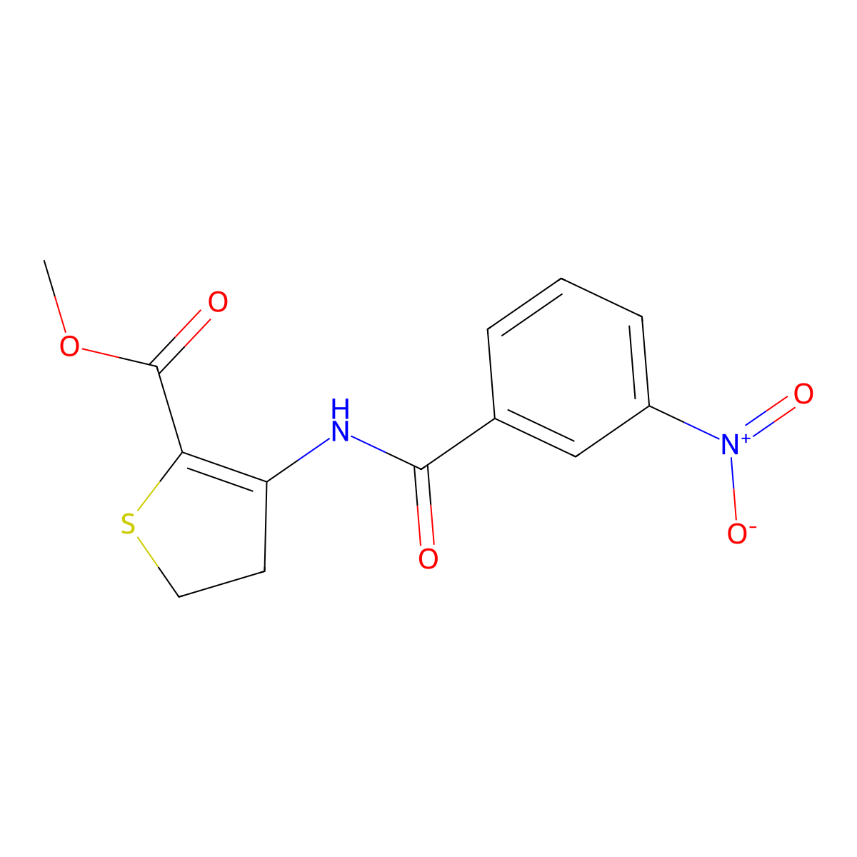 Methyl 3-(3-nitrobenzamido)-4,5-dihydrothiophene-2-carboxylate molecular structure, CAS 392242-99-8