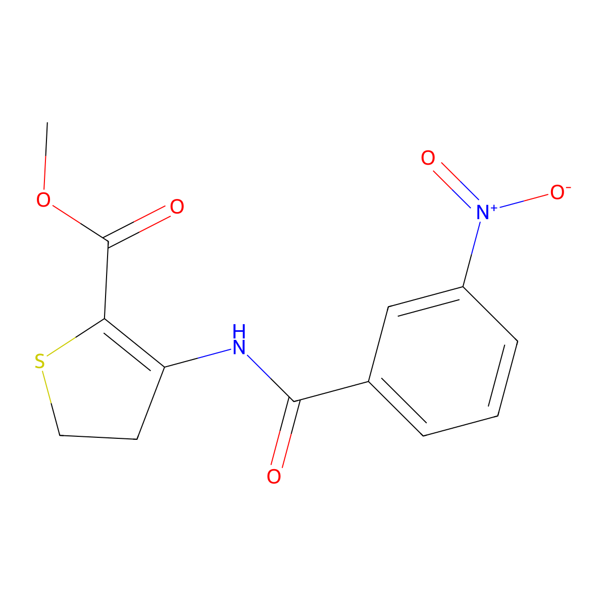 Methyl 3-(3-nitrobenzamido)-4,5-dihydrothiophene-2-carboxylate molecular structure, CAS 392242-99-8