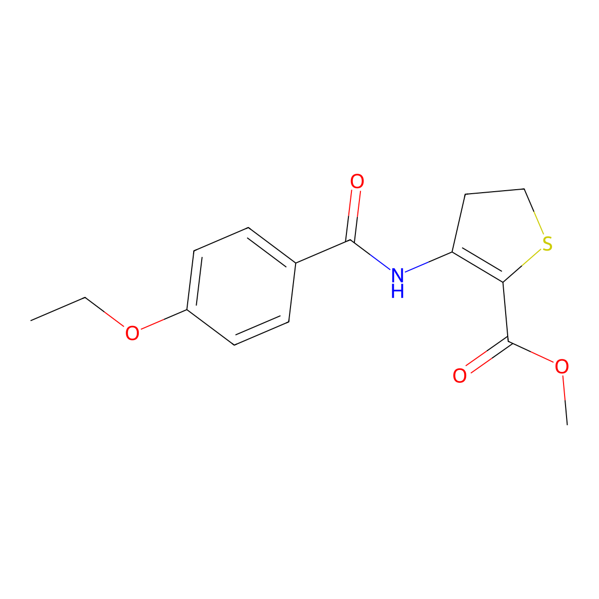 Methyl 3-(4-ethoxybenzamido)-4,5-dihydrothiophene-2-carboxylate molecular structure, CAS 392243-04-8