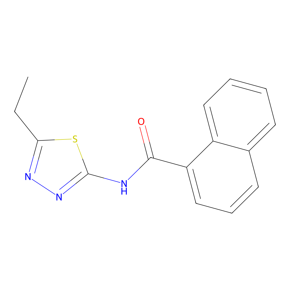 N-(5-ethyl-1,3,4-thiadiazol-2-yl)naphthalene-1-carboxamide molecular structure, CAS 392243-13-9