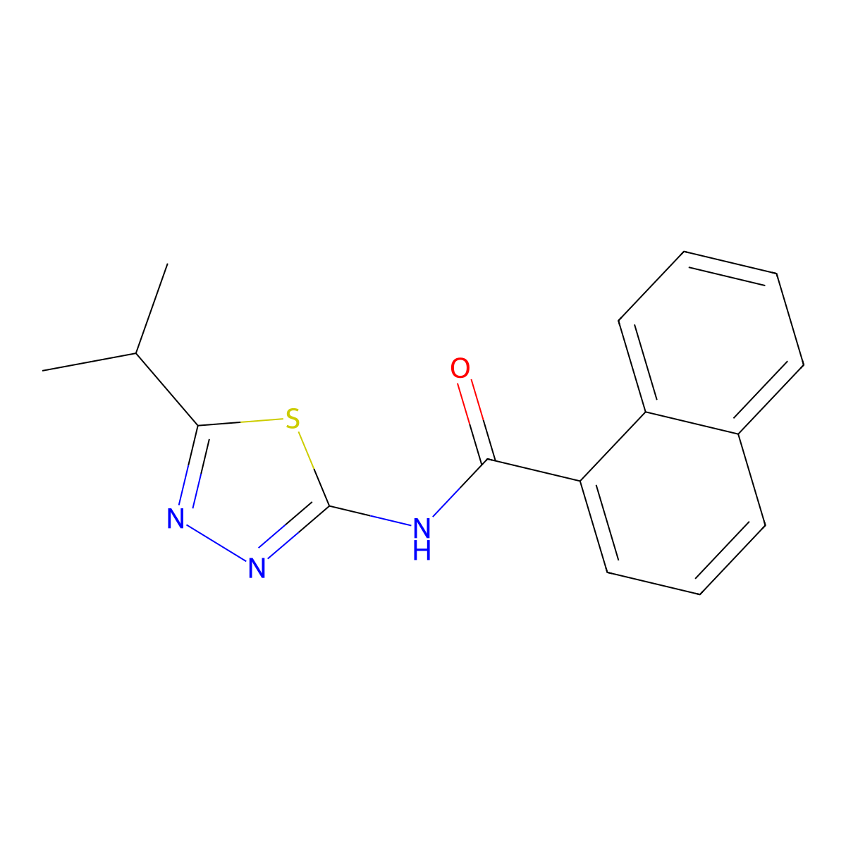 N-(5-isopropyl-1,3,4-thiadiazol-2-yl)-1-naphthamide molecular structure, CAS 392243-25-3