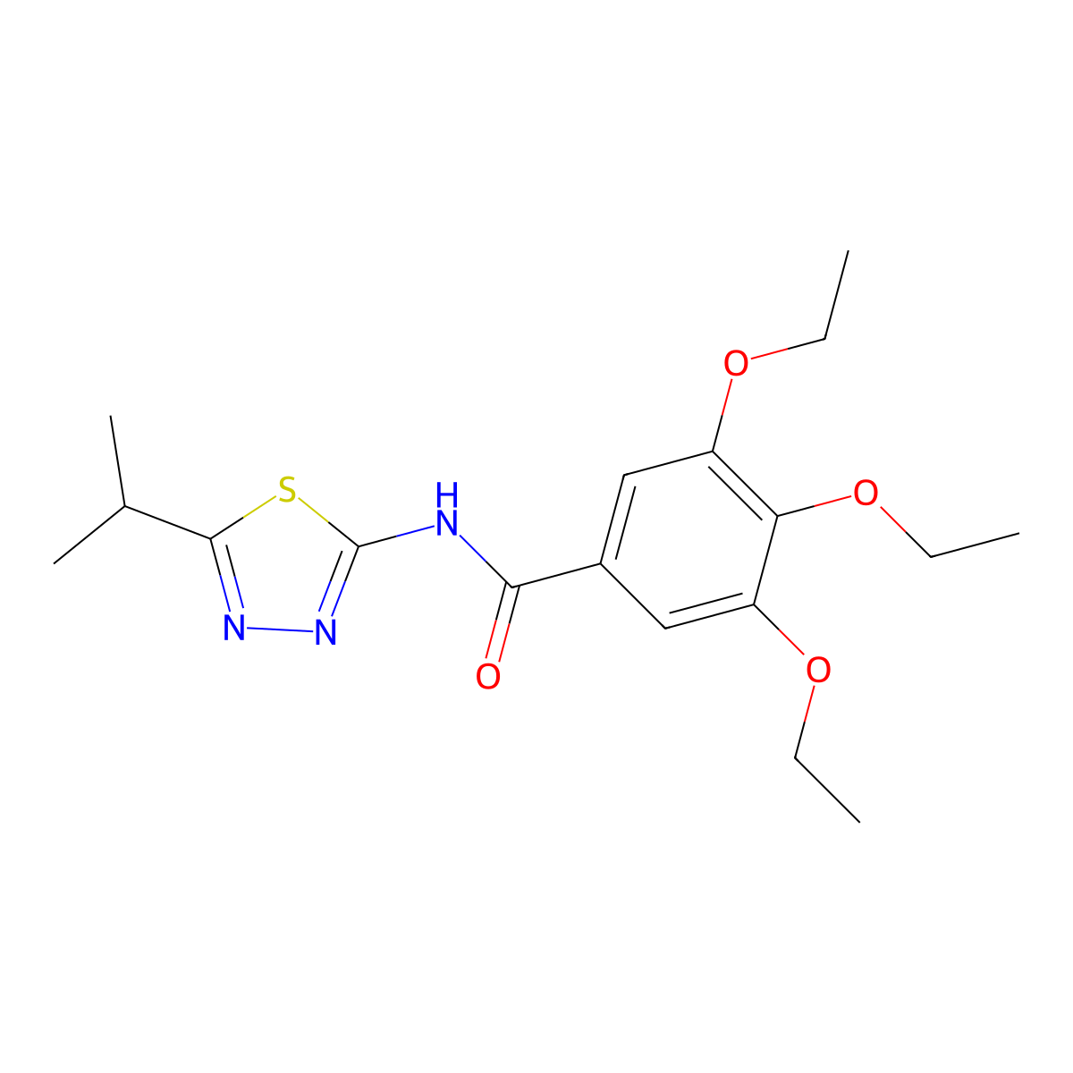 3,4,5-triethoxy-N-(5-isopropyl-1,3,4-thiadiazol-2-yl)benzamide molecular structure, CAS 392243-27-5