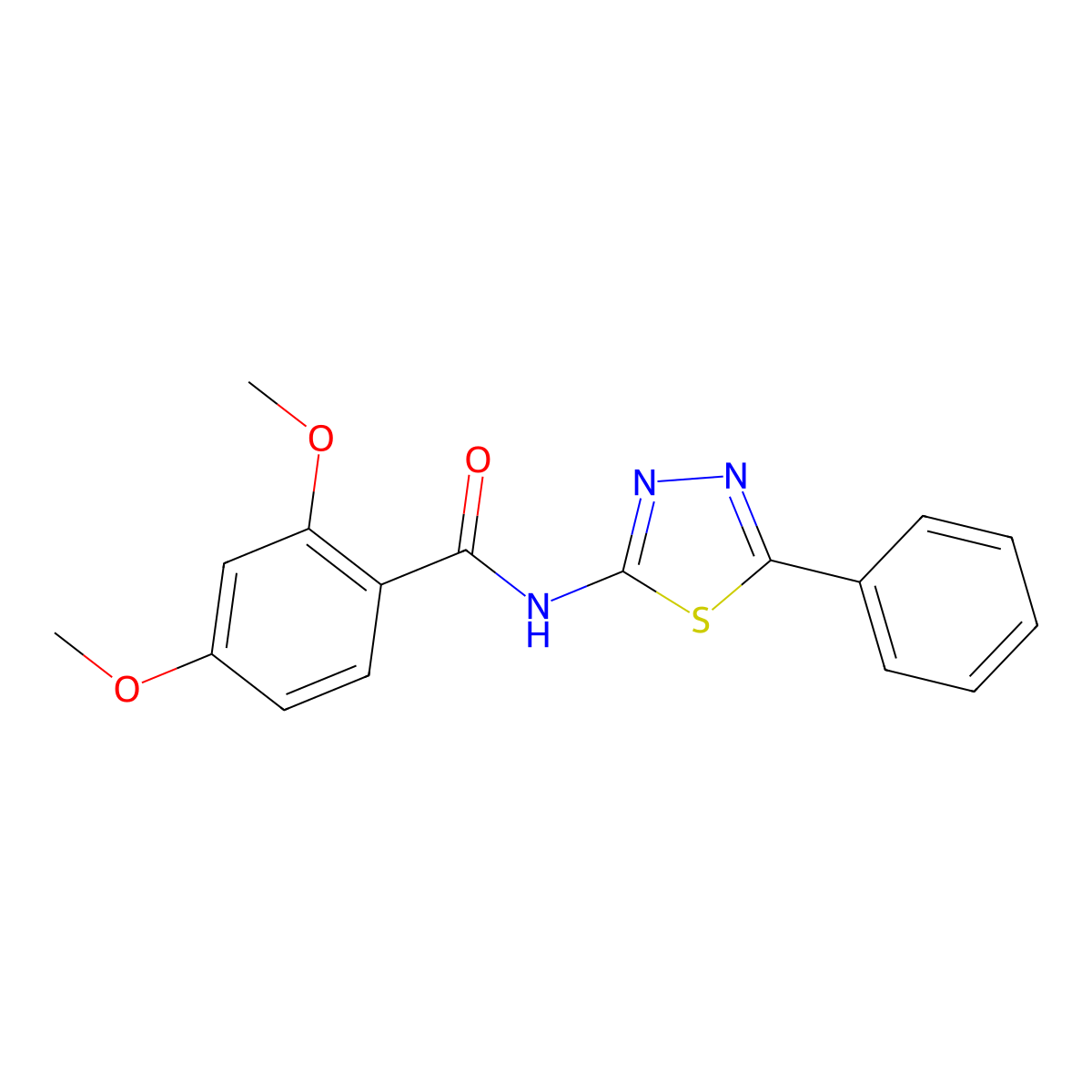 2,4-dimethoxy-N-(5-phenyl-1,3,4-thiadiazol-2-yl)benzamide molecular structure, CAS 392243-35-5