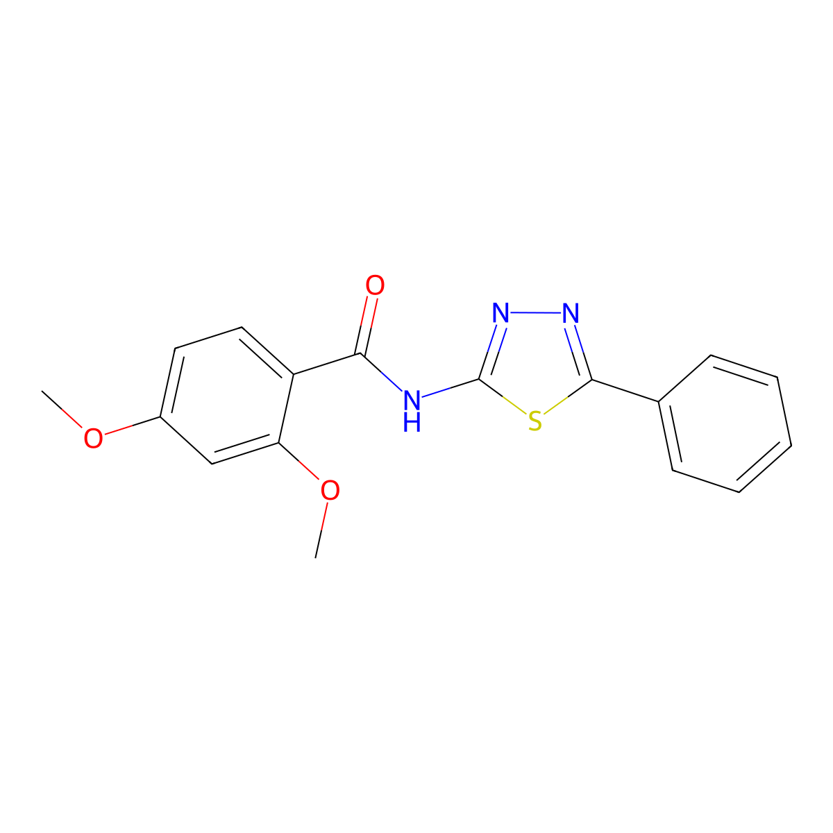 2,4-dimethoxy-N-(5-phenyl-1,3,4-thiadiazol-2-yl)benzamide molecular structure, CAS 392243-35-5