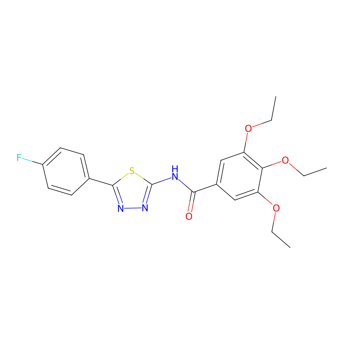 3,4,5-triethoxy-N-[5-(4-fluorophenyl)-1,3,4-thiadiazol-2-yl]benzamide molecular structure, CAS 392243-50-4