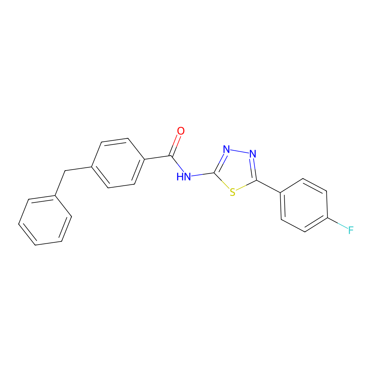 4-benzyl-N-[5-(4-fluorophenyl)-1,3,4-thiadiazol-2-yl]benzamide molecular structure, CAS 392243-53-7