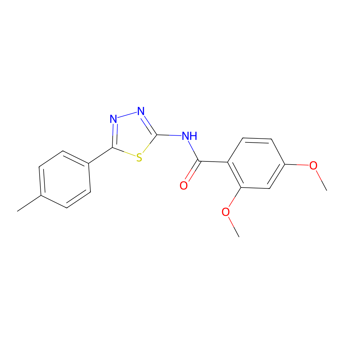 2,4-dimethoxy-N-[5-(4-methylphenyl)-1,3,4-thiadiazol-2-yl]benzamide molecular structure, CAS 392243-61-7