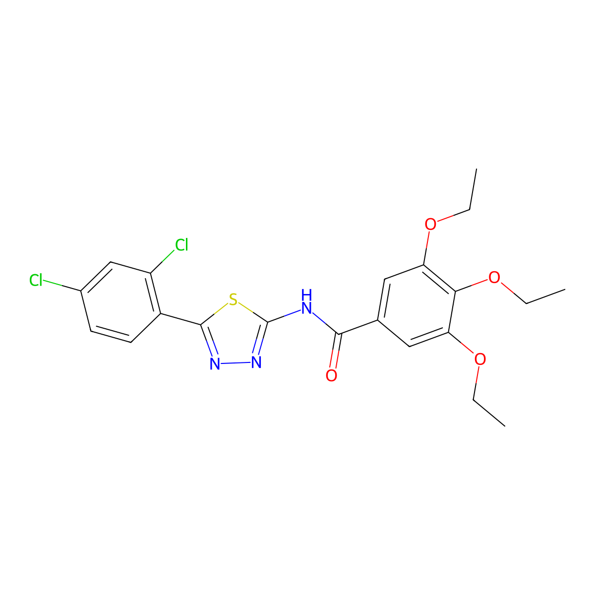 N-[5-(2,4-dichlorophenyl)-1,3,4-thiadiazol-2-yl]-3,4,5-triethoxybenzamide molecular structure, CAS 392243-88-8