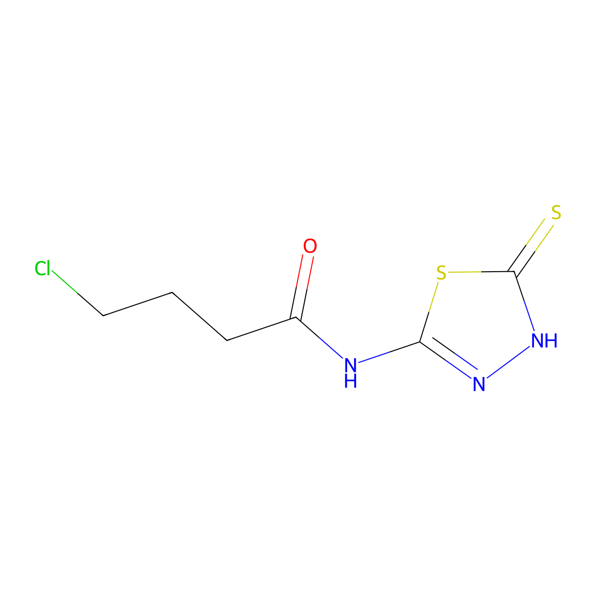 4-chloro-N-(5-mercapto-1,3,4-thiadiazol-2-yl)butanamide molecular structure, CAS 392244-01-8