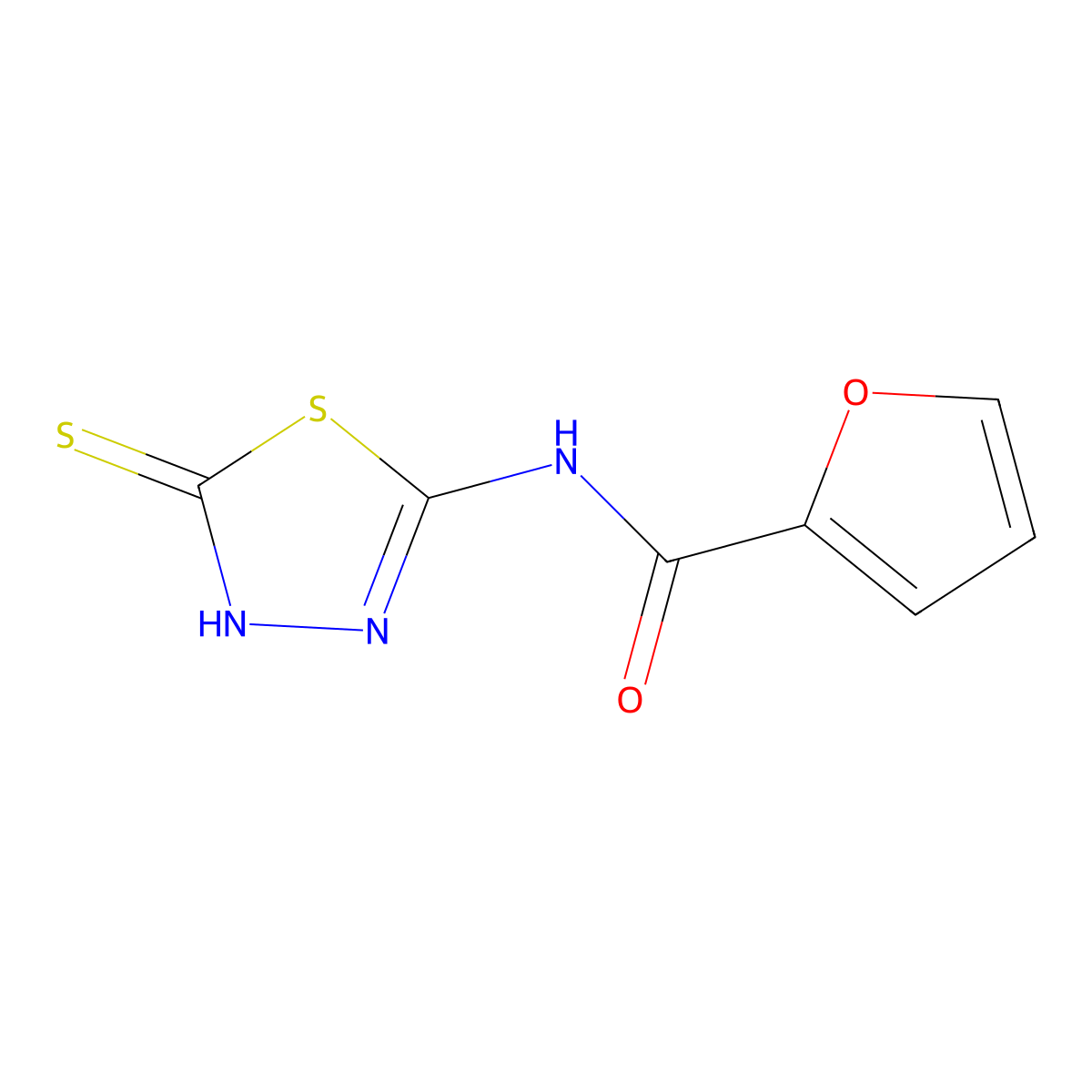 N-(2-sulfanylidene-3H-1,3,4-thiadiazol-5-yl)-2-furancarboxamide molecular structure, CAS 392244-06-3