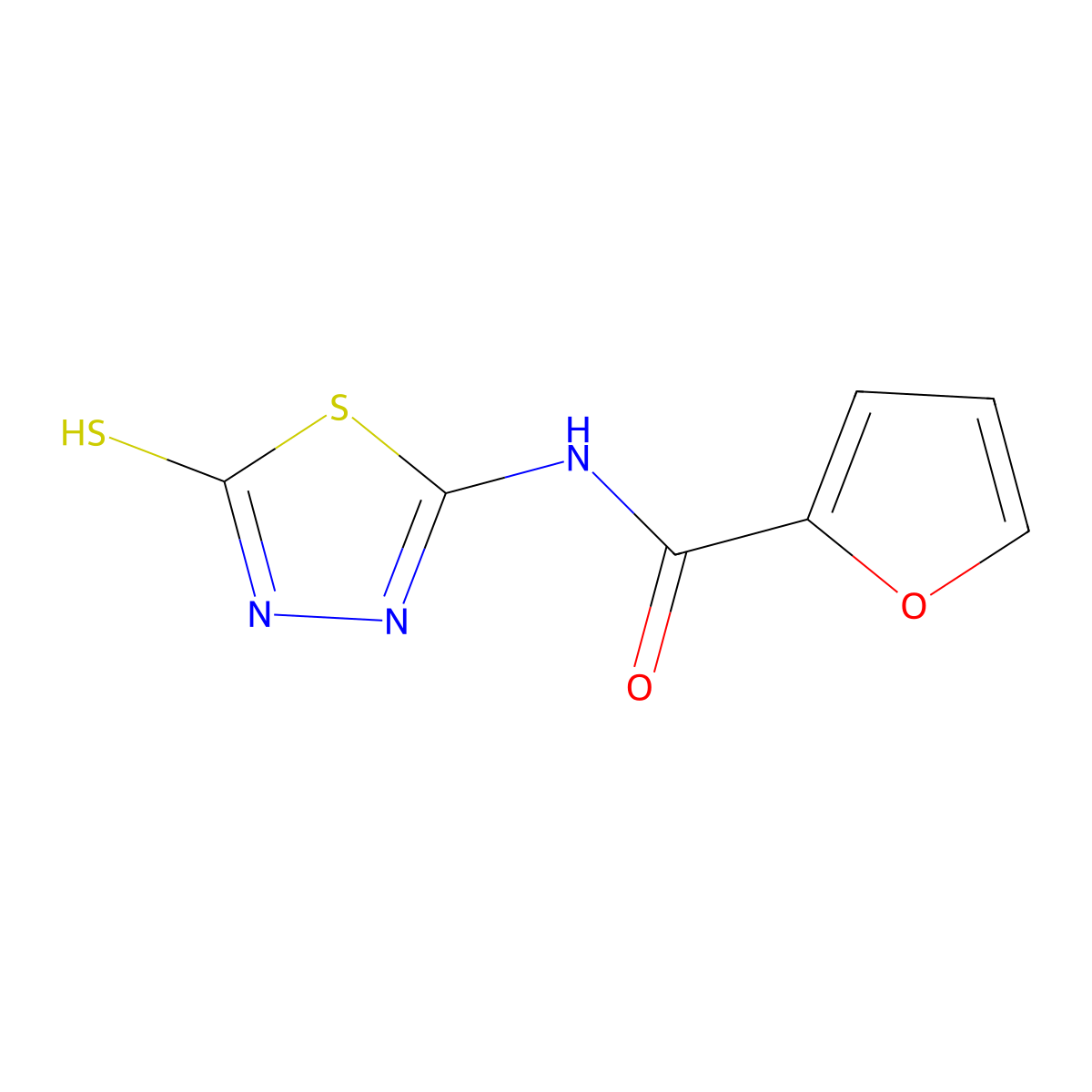 N-(2-sulfanylidene-3H-1,3,4-thiadiazol-5-yl)-2-furancarboxamide molecular structure, CAS 392244-06-3