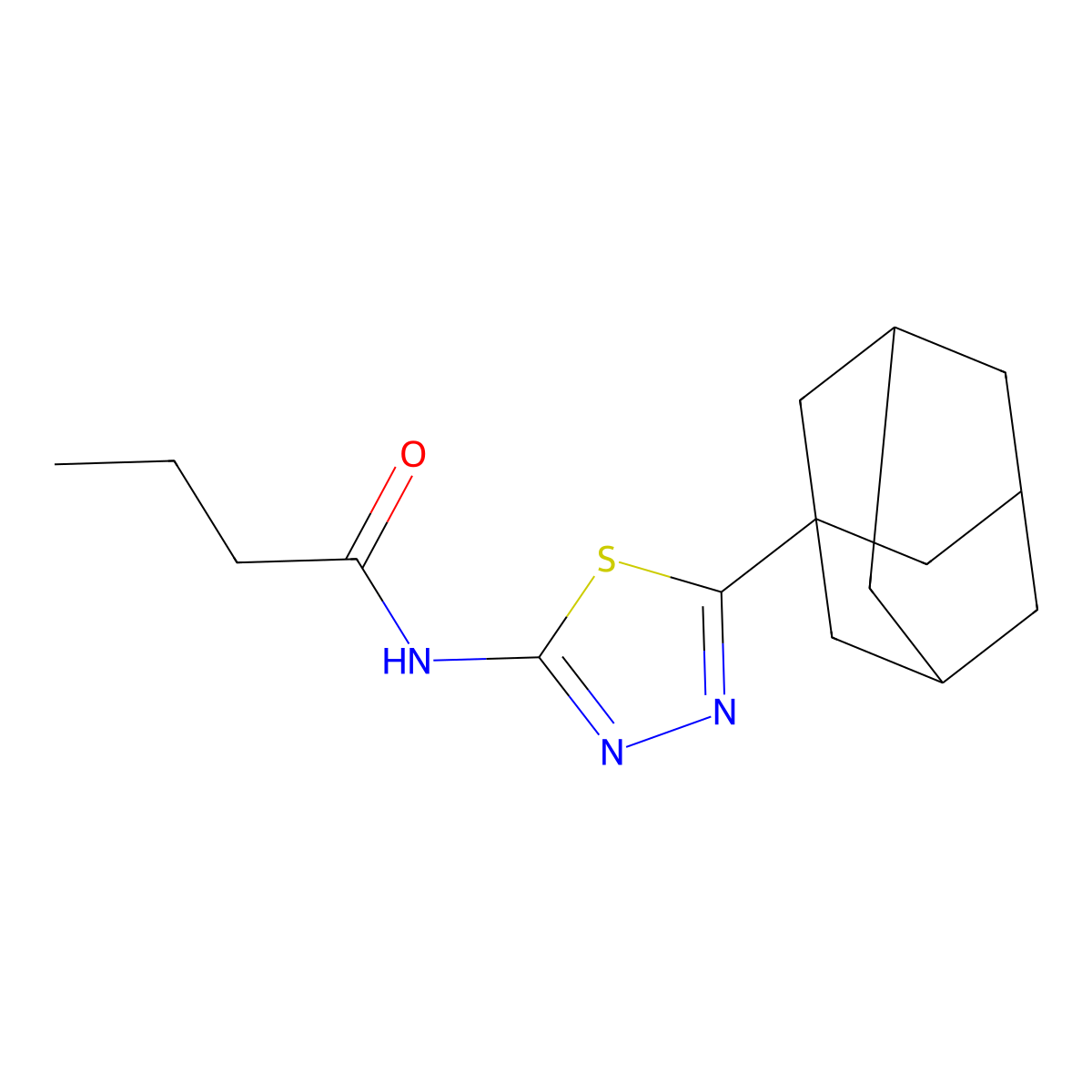 N-[5-(1-adamantyl)-1,3,4-thiadiazol-2-yl]butanamide molecular structure, CAS 392244-10-9