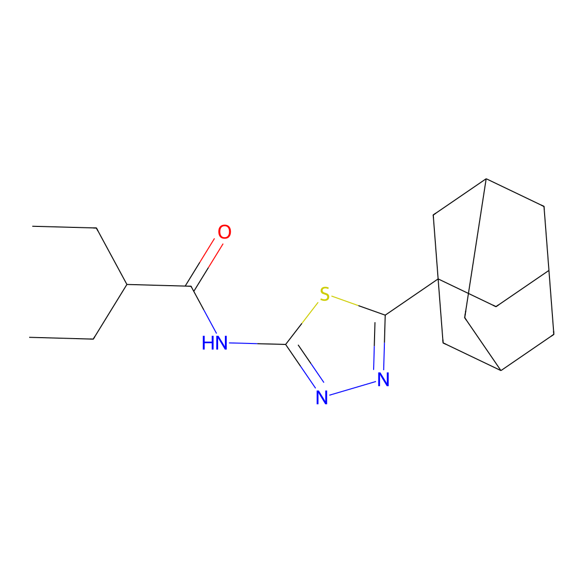 N-[5-(1-adamantyl)-1,3,4-thiadiazol-2-yl]-2-ethylbutanamide molecular structure, CAS 392244-12-1