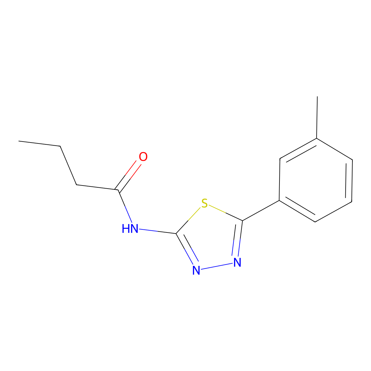 N-[5-(3-methylphenyl)-1,3,4-thiadiazol-2-yl]butanamide molecular structure, CAS 392244-13-2