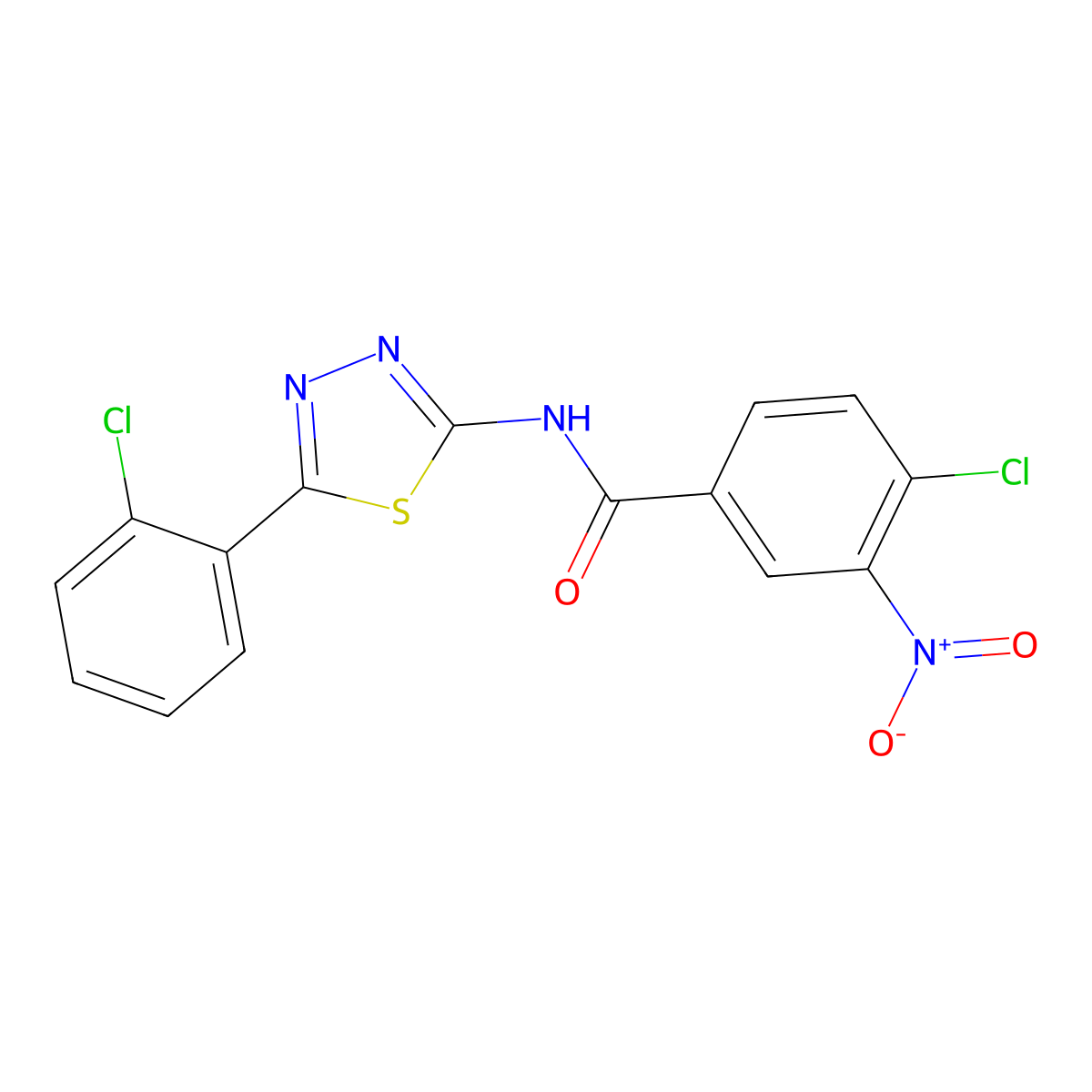 4-chloro-N-[5-(2-chlorophenyl)-1,3,4-thiadiazol-2-yl]-3-nitrobenzamide molecular structure, CAS 392244-20-1