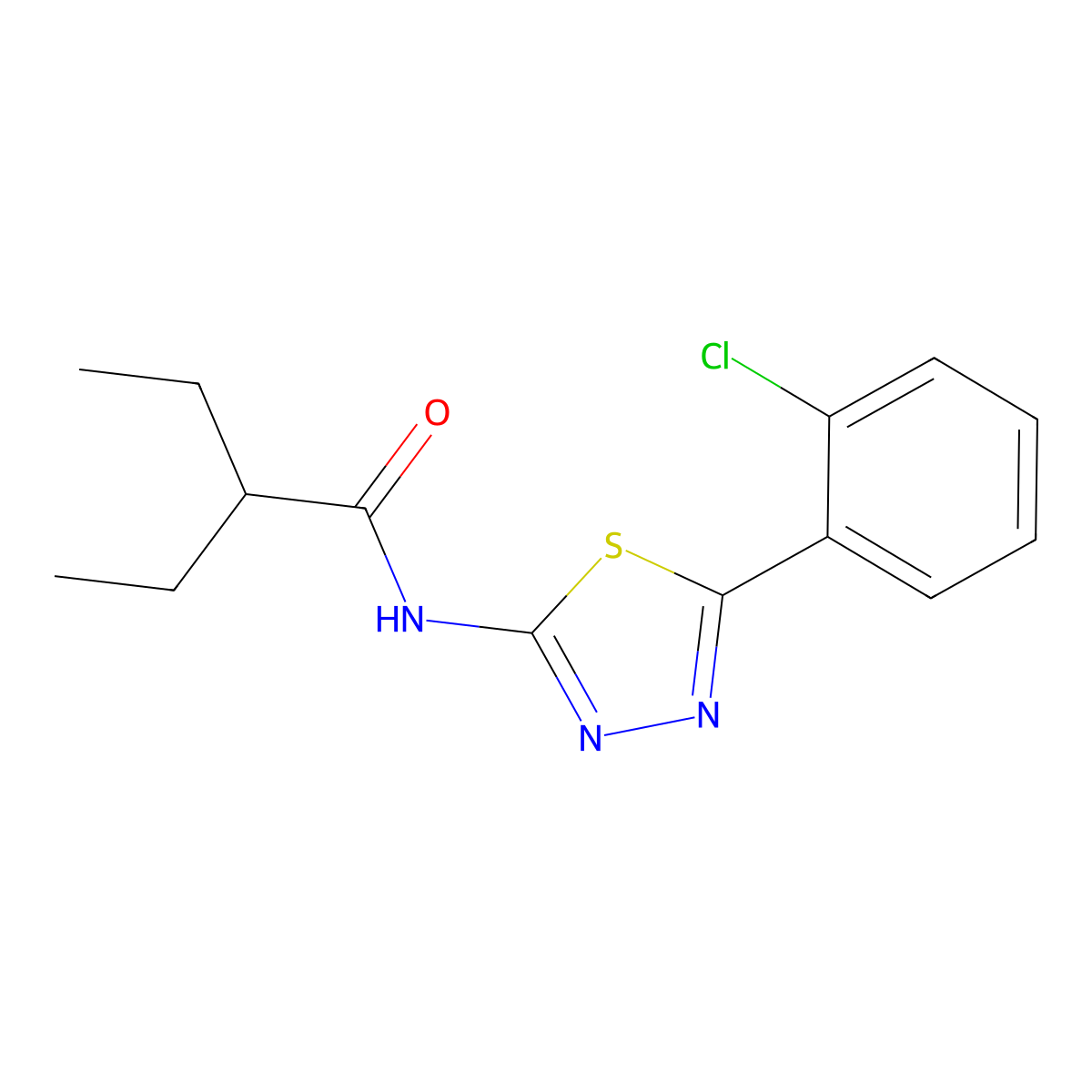 N-[5-(2-chlorophenyl)-1,3,4-thiadiazol-2-yl]-2-ethylbutanamide molecular structure, CAS 392244-23-4