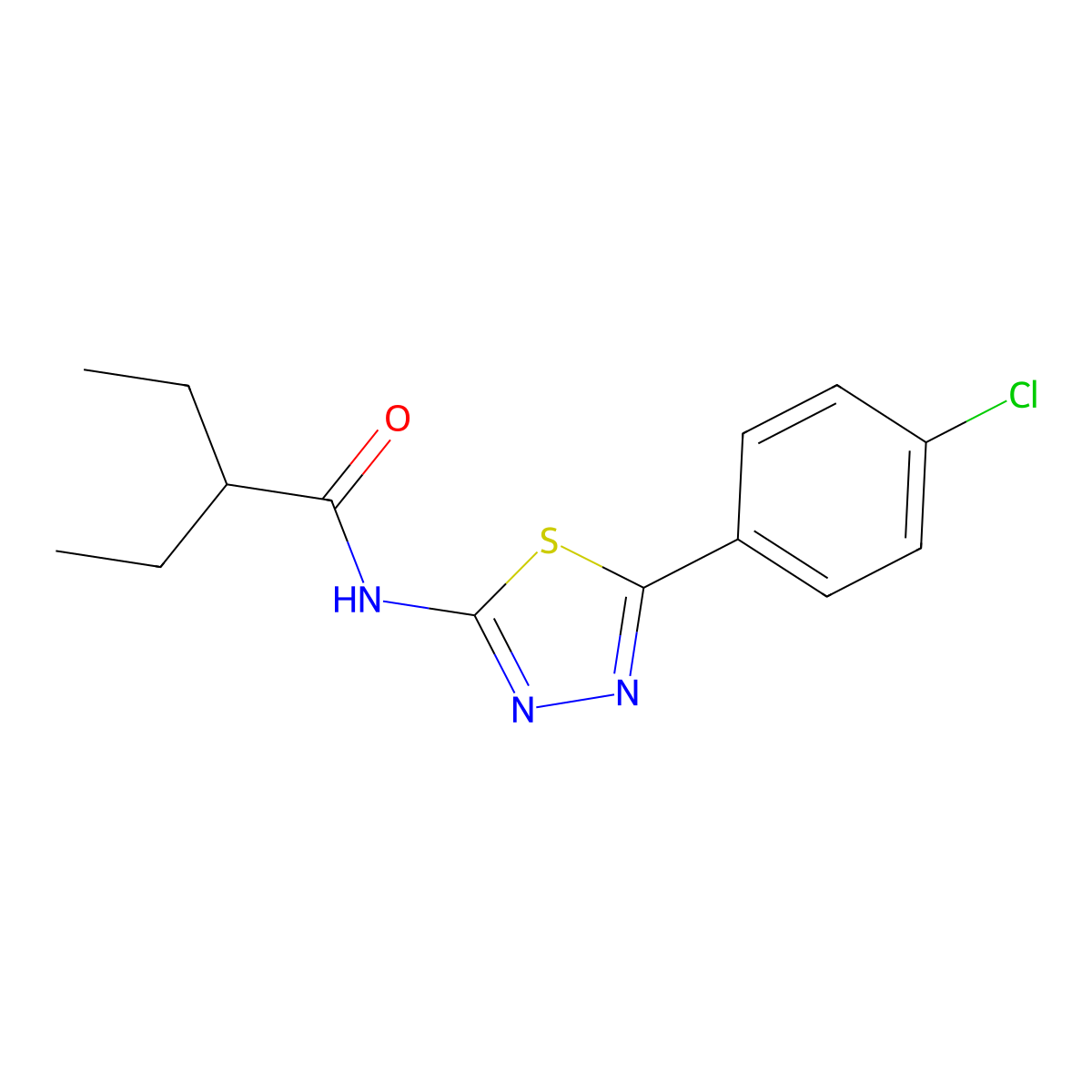 N-[5-(4-chlorophenyl)-1,3,4-thiadiazol-2-yl]-2-ethylbutanamide molecular structure, CAS 392244-27-8