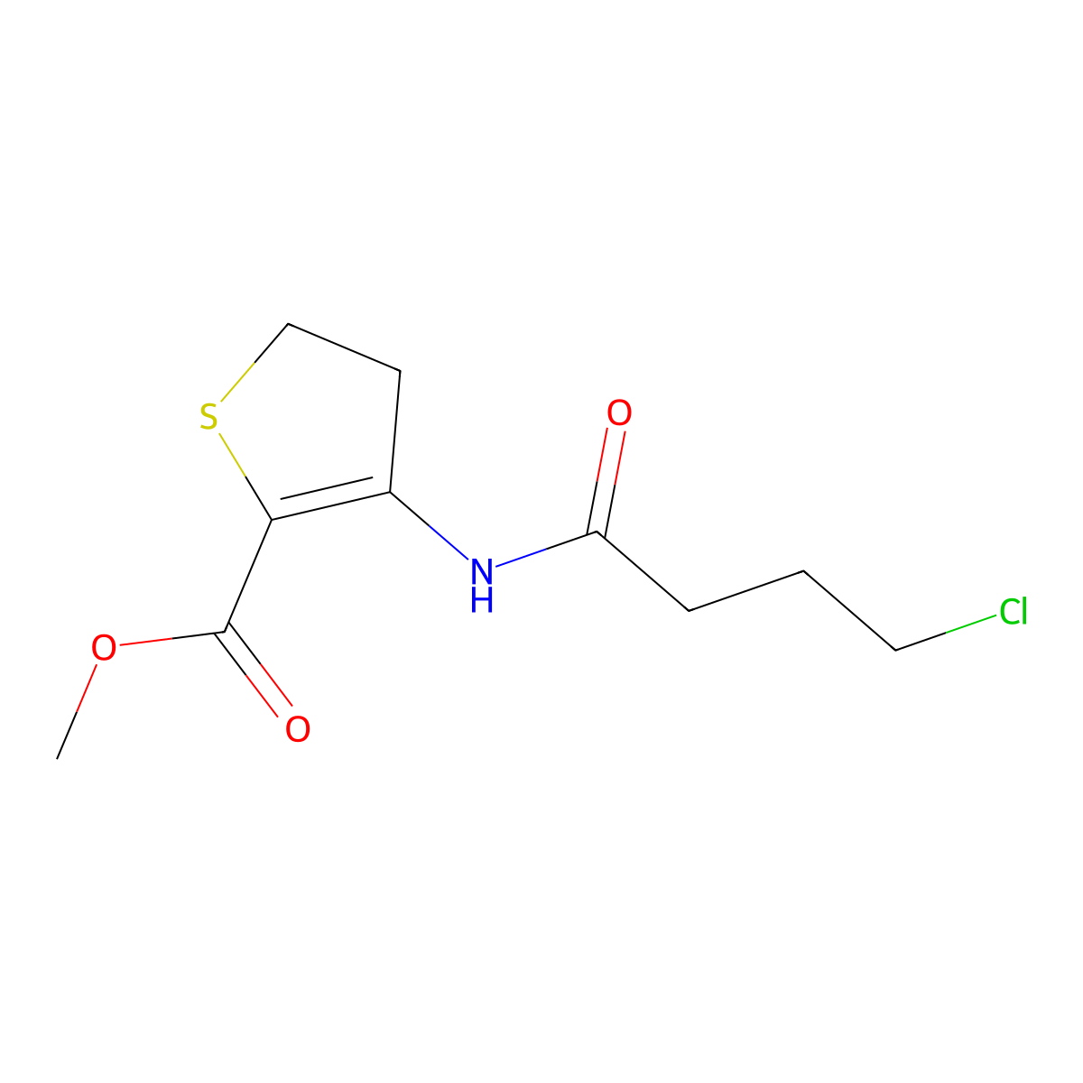 Methyl 3-(4-chlorobutanamido)-4,5-dihydrothiophene-2-carboxylate molecular structure, CAS 392244-38-1