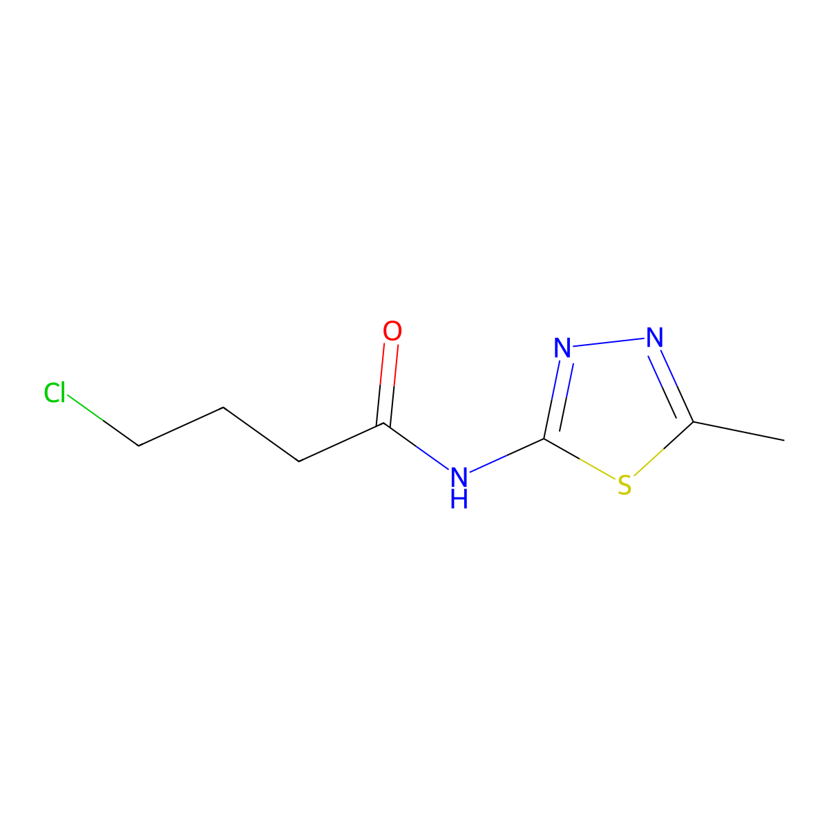 4-chloro-N-(5-methyl-1,3,4-thiadiazol-2-yl)butanamide molecular structure, CAS 392244-44-9