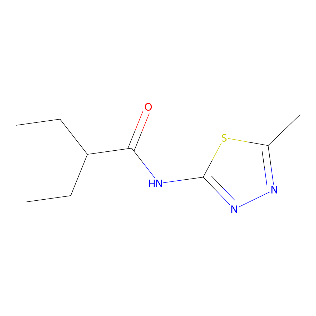 2-Ethyl-N-(5-methyl-1,3,4-thiadiazol-2-yl)butanamide molecular structure, CAS 392244-45-0