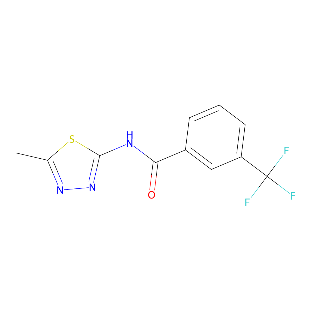N-(5-methyl-1,3,4-thiadiazol-2-yl)-3-(trifluoromethyl)benzamide molecular structure, CAS 392244-46-1