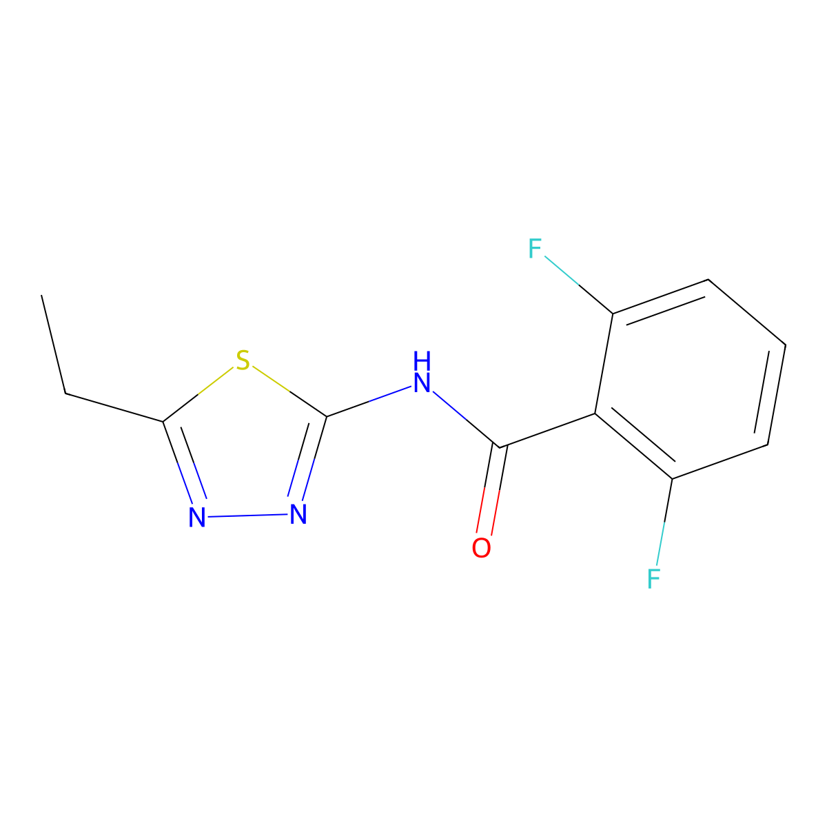 N-(5-ethyl-1,3,4-thiadiazol-2-yl)-2,6-difluorobenzamide molecular structure, CAS 392244-50-7