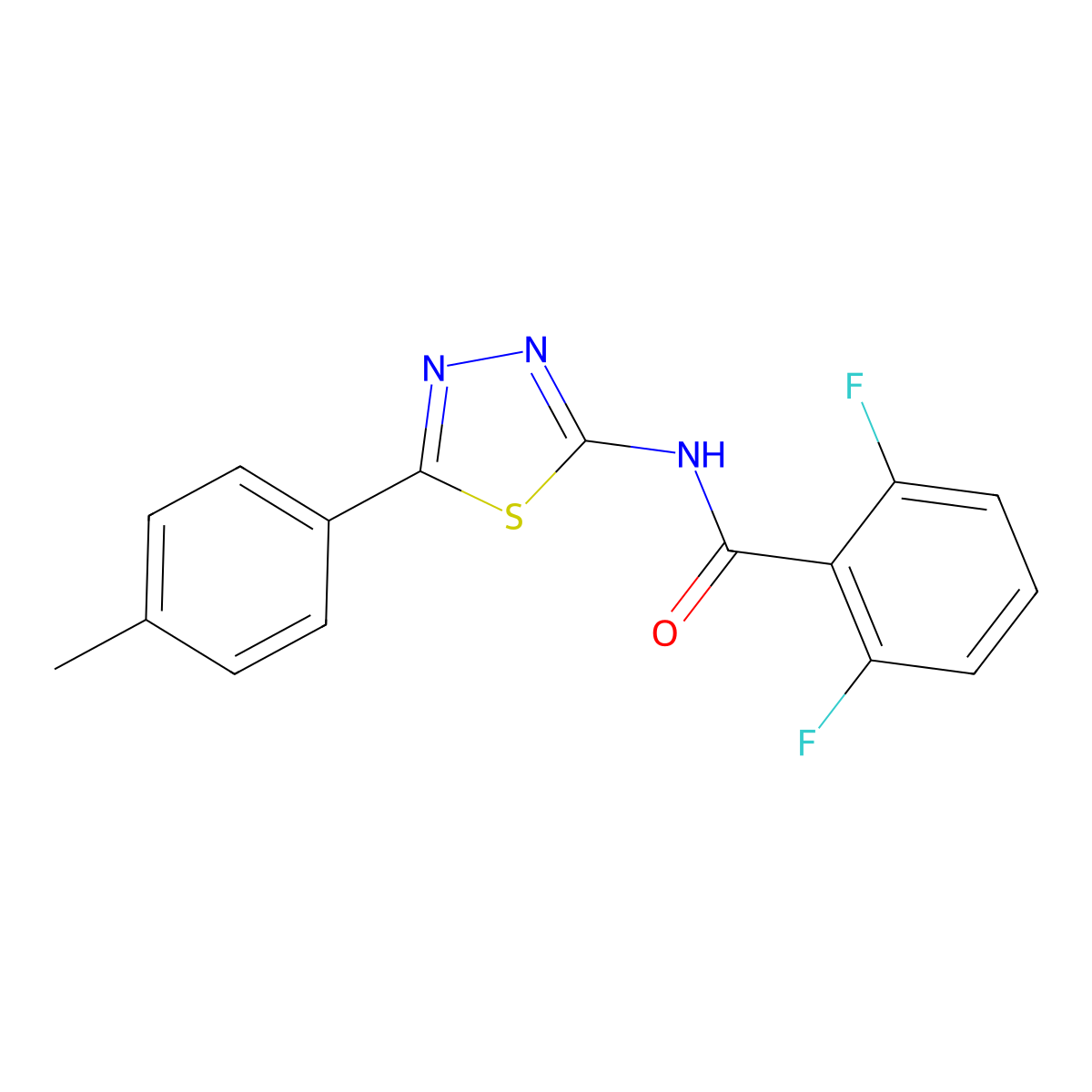 2,6-difluoro-N-[5-(4-methylphenyl)-1,3,4-thiadiazol-2-yl]benzamide molecular structure, CAS 392244-64-3