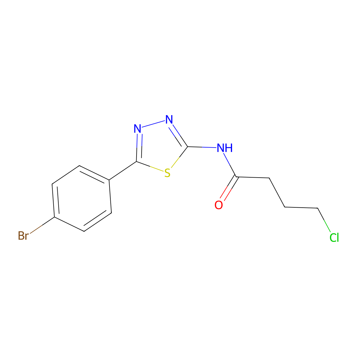 N-[5-(4-bromophenyl)-1,3,4-thiadiazol-2-yl]-4-chlorobutanamide molecular structure, CAS 392244-72-3