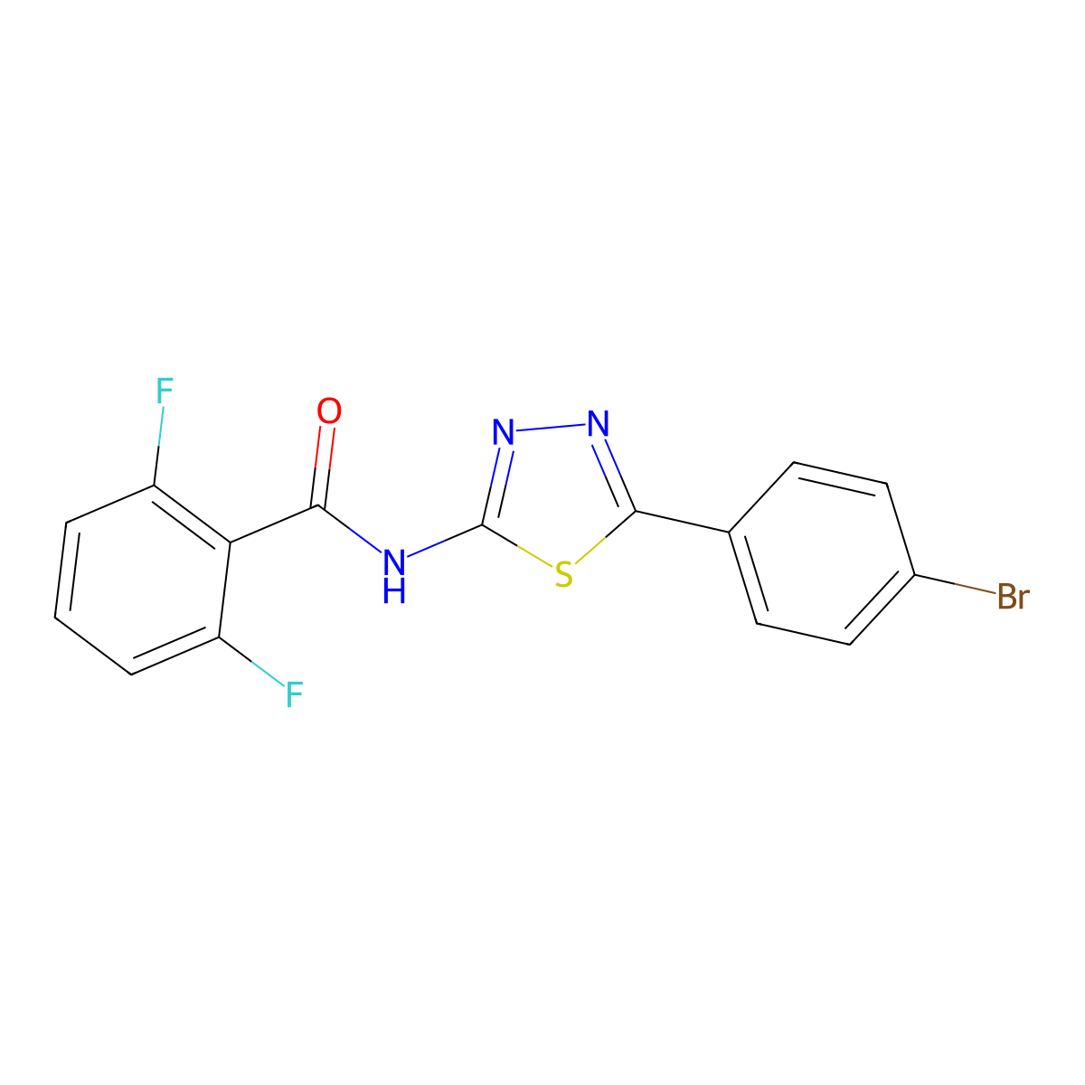 N-[5-(4-bromophenyl)-1,3,4-thiadiazol-2-yl]-2,6-difluorobenzamide molecular structure, CAS 392244-76-7