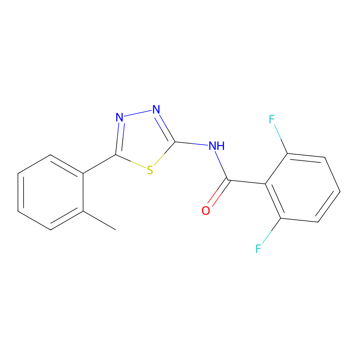 2,6-difluoro-N-[5-(2-methylphenyl)-1,3,4-thiadiazol-2-yl]benzamide molecular structure, CAS 392244-95-0