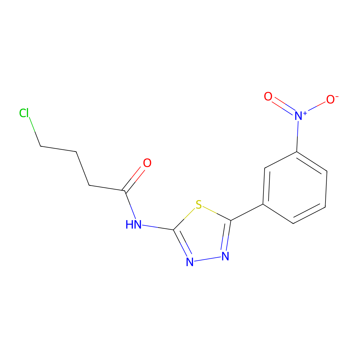 4-chloro-N-[5-(3-nitrophenyl)-1,3,4-thiadiazol-2-yl]butanamide molecular structure, CAS 392244-96-1