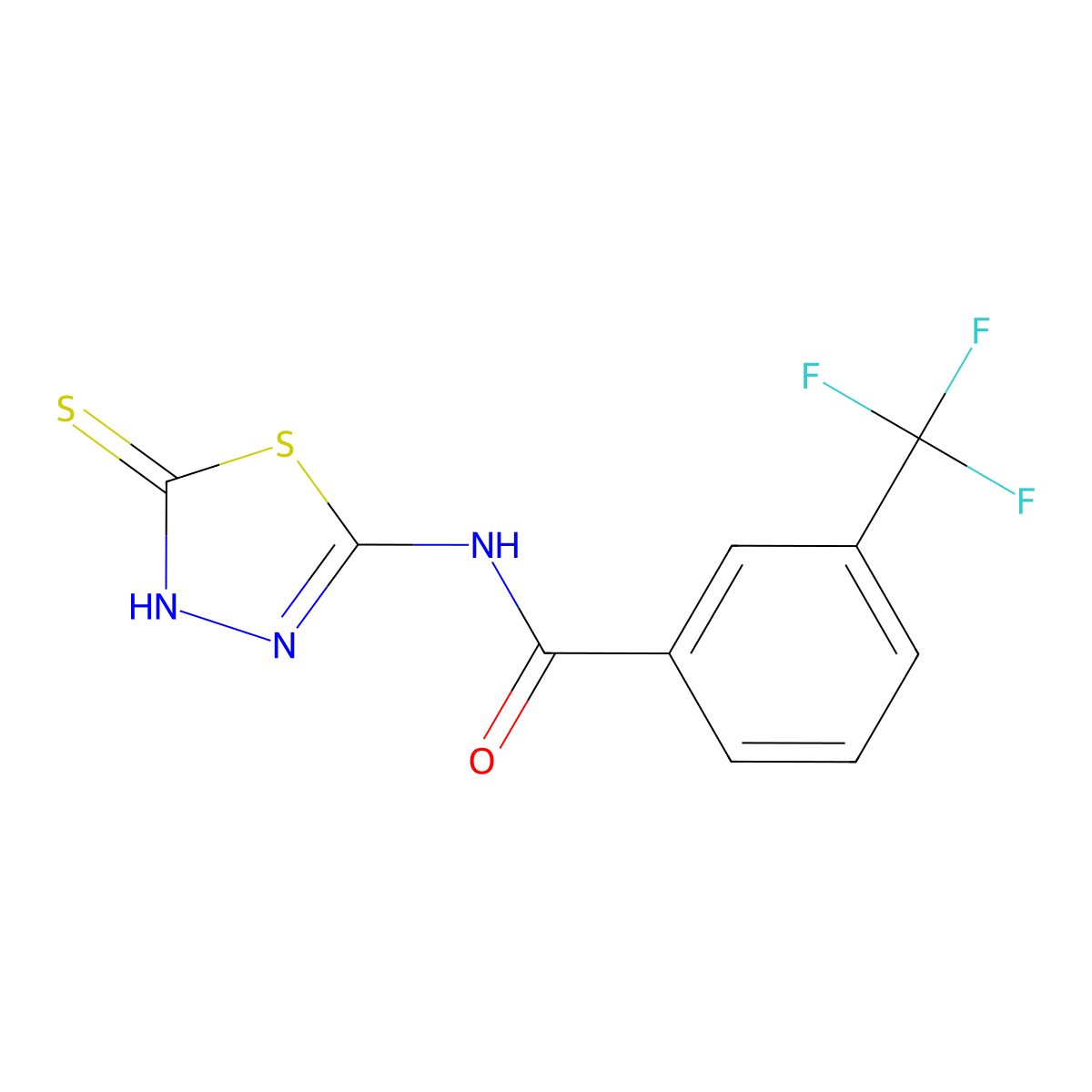 N-(5-mercapto-1,3,4-thiadiazol-2-yl)-3-(trifluoromethyl)benzamide molecular structure, CAS 392245-01-1
