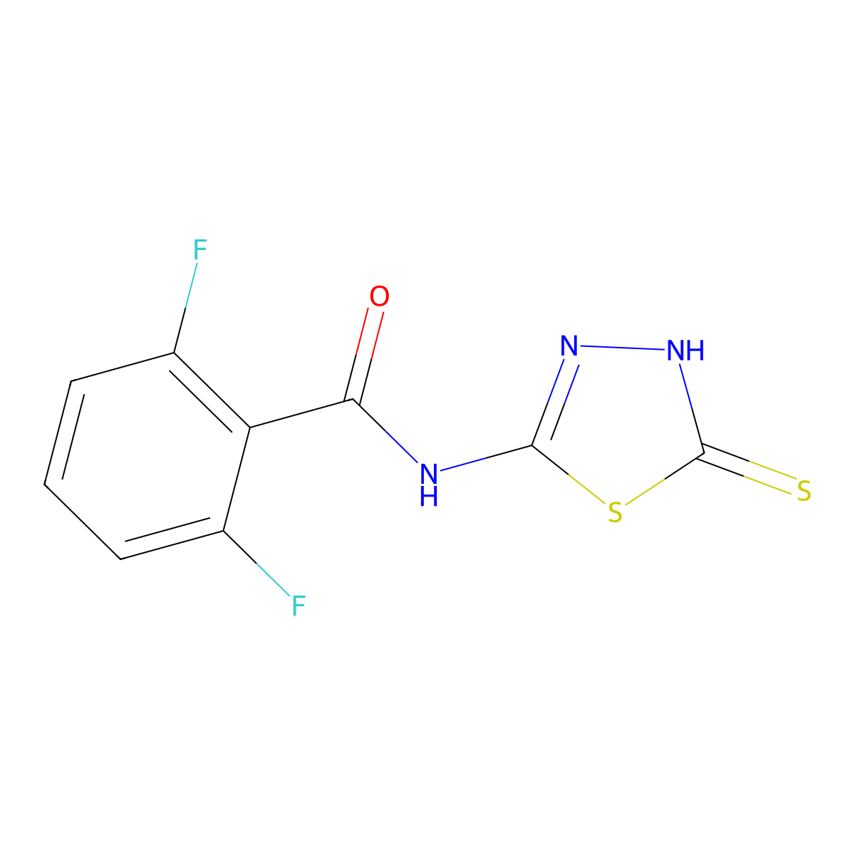 2,6-difluoro-N-(5-mercapto-1,3,4-thiadiazol-2-yl)benzamide molecular structure, CAS 392245-04-4