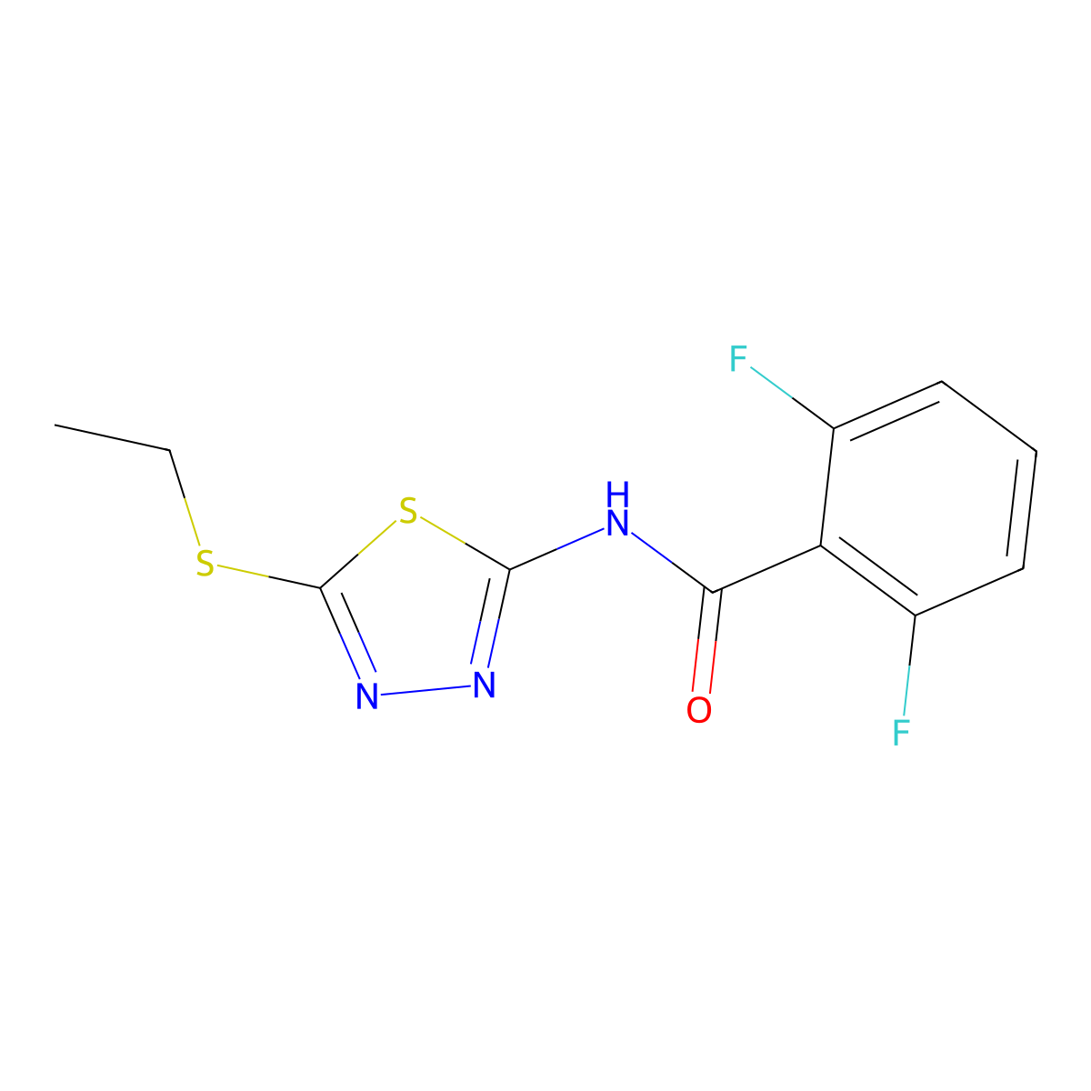 N-[5-(ethylsulfanyl)-1,3,4-thiadiazol-2-yl]-2,6-difluorobenzamide molecular structure, CAS 392245-05-5