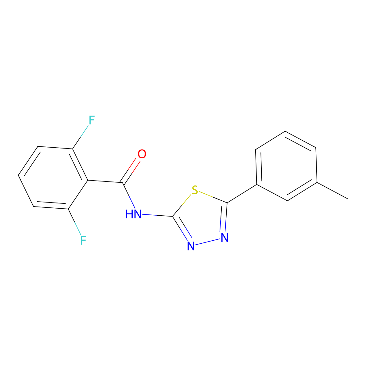 2,6-difluoro-N-[5-(3-methylphenyl)-1,3,4-thiadiazol-2-yl]benzamide molecular structure, CAS 392245-07-7
