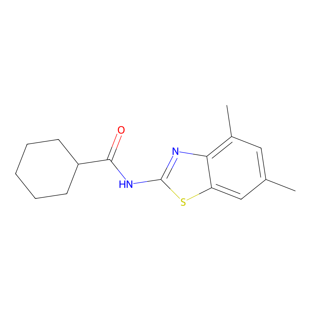 N-(4,6-dimethyl-1,3-benzothiazol-2-yl)cyclohexanecarboxamide molecular structure, CAS 392245-11-3