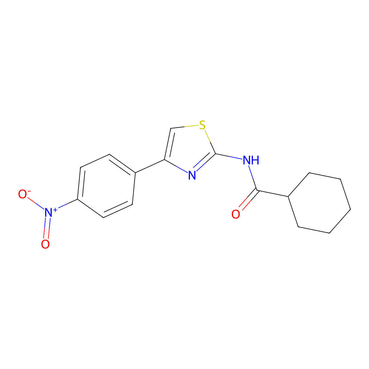 N-[4-(4-nitrophenyl)-1,3-thiazol-2-yl]cyclohexanecarboxamide molecular structure, CAS 392245-15-7